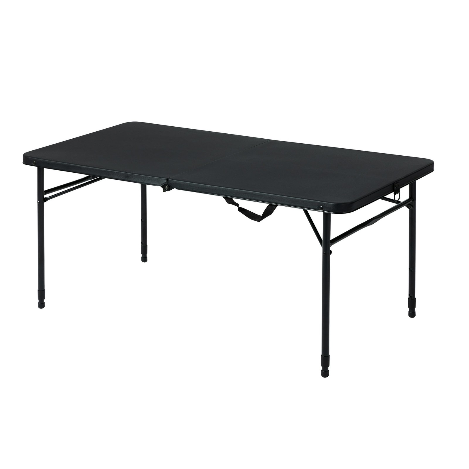 Mainstays 4 Foot Fold-in-Half Adjustable Folding Table Rich Black Portable Desk