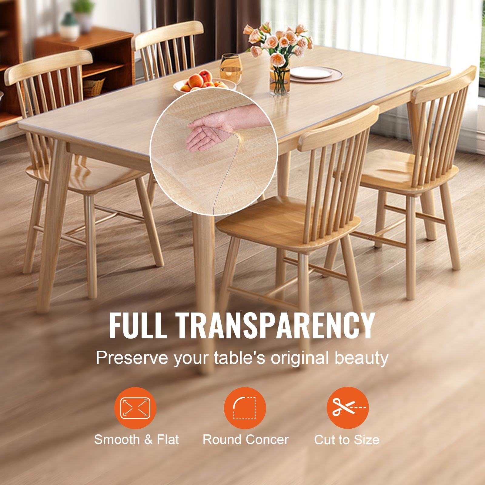 Clear Table Cover Protector, 18″ x 36″ Rectangle Table Cover, 1.5 mm Thick PVC