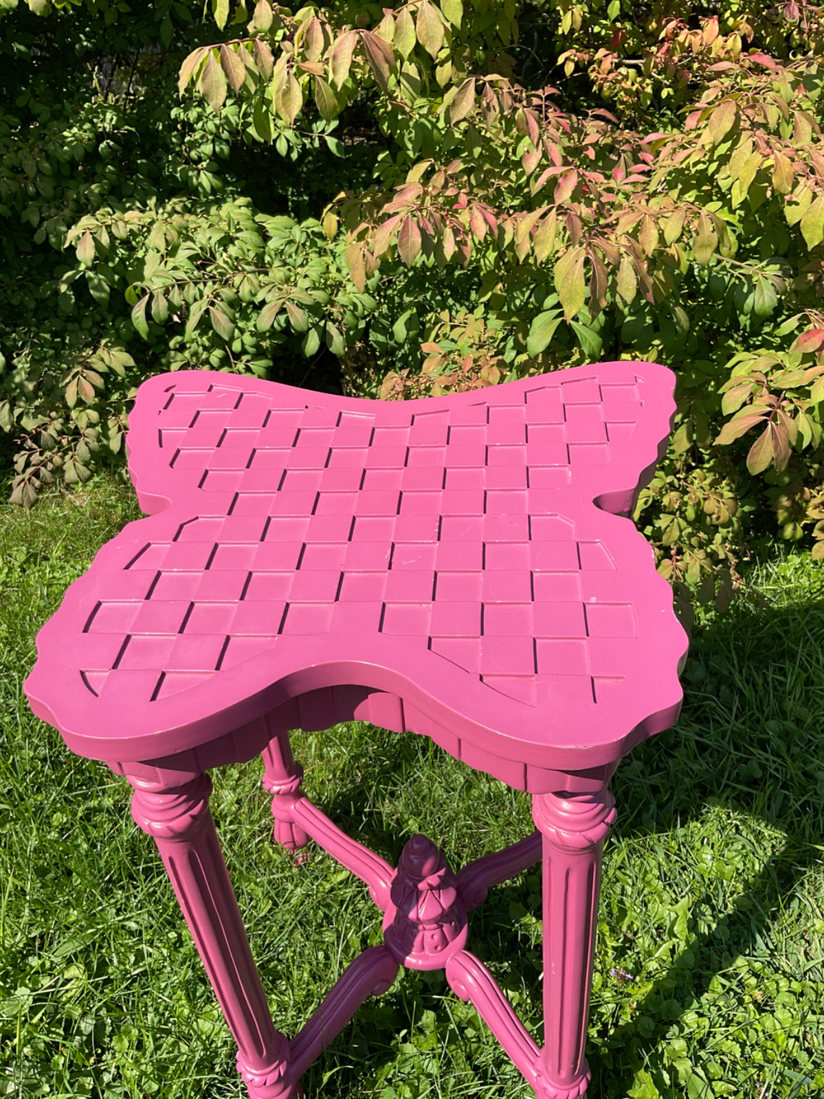 Mackenzie Childs Butterfly Indoor/Outdoor Side Table 19.5” W x 18” D x 28.5” T