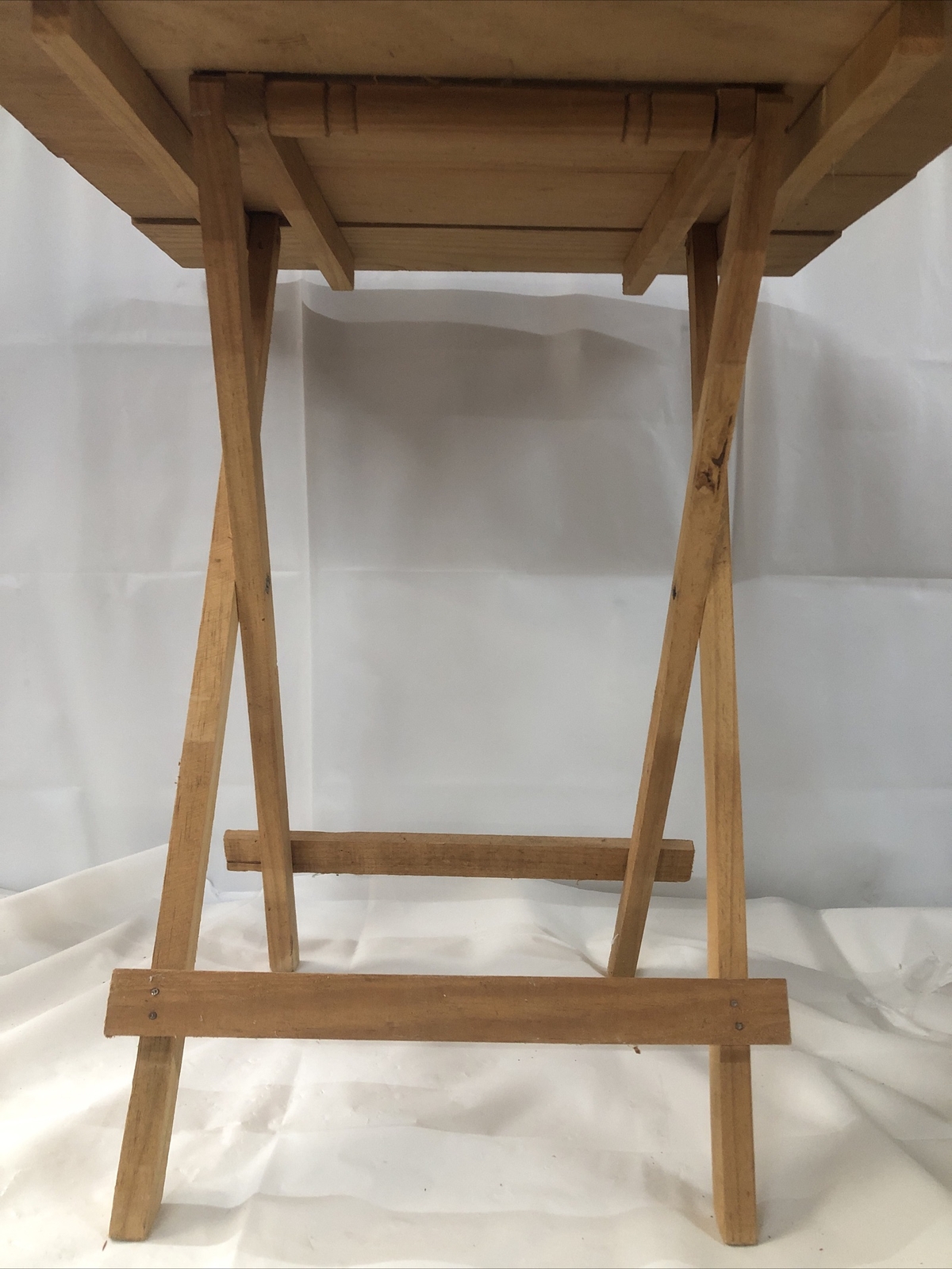 Rare Handmade Cedar Folding Table W/design Wooden End table light weight
