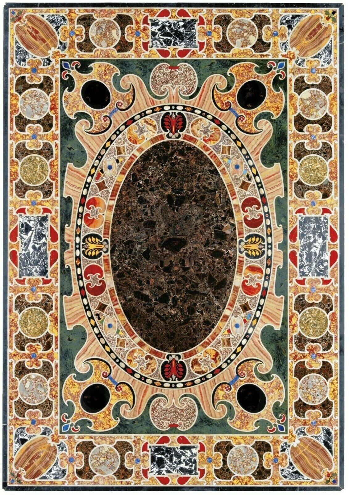 3’x2′ black Marble Table Top dining coffee Inlay mosaic malachite Decor home k20