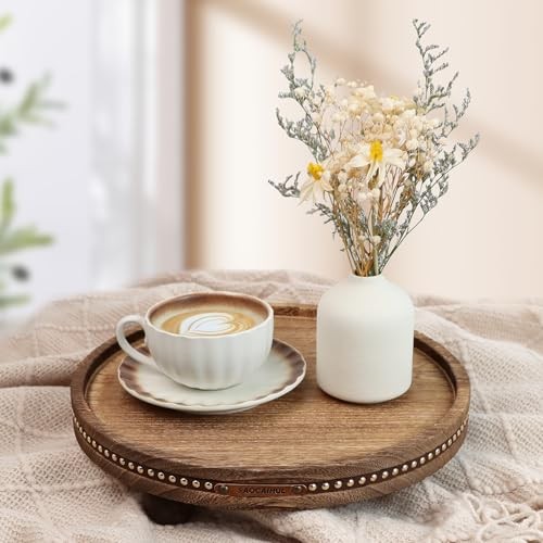 Decor Decorative Round Tray 11.81in for Home Decor for Coffee Table Rustic