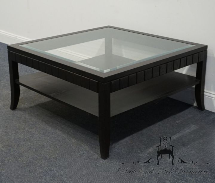 STANLEY FURNITURE Contemporary Modern 37″ Square Accent Coffee Table w. Glass…