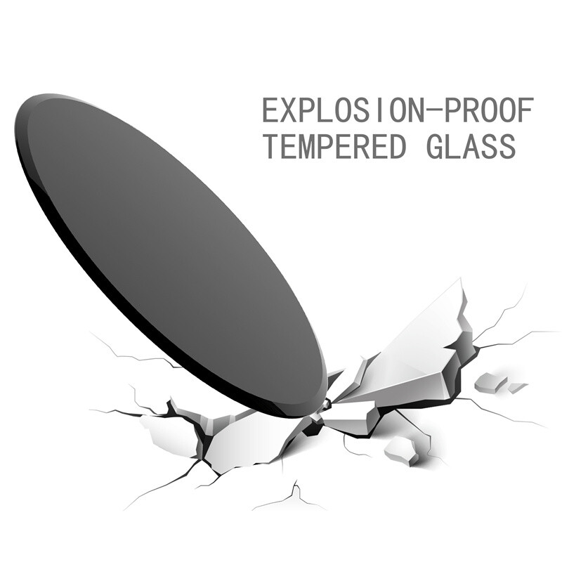 Round Black Tempered Glass Table Top 2/5” 3/8″ Thick Beveled Polished Edge
