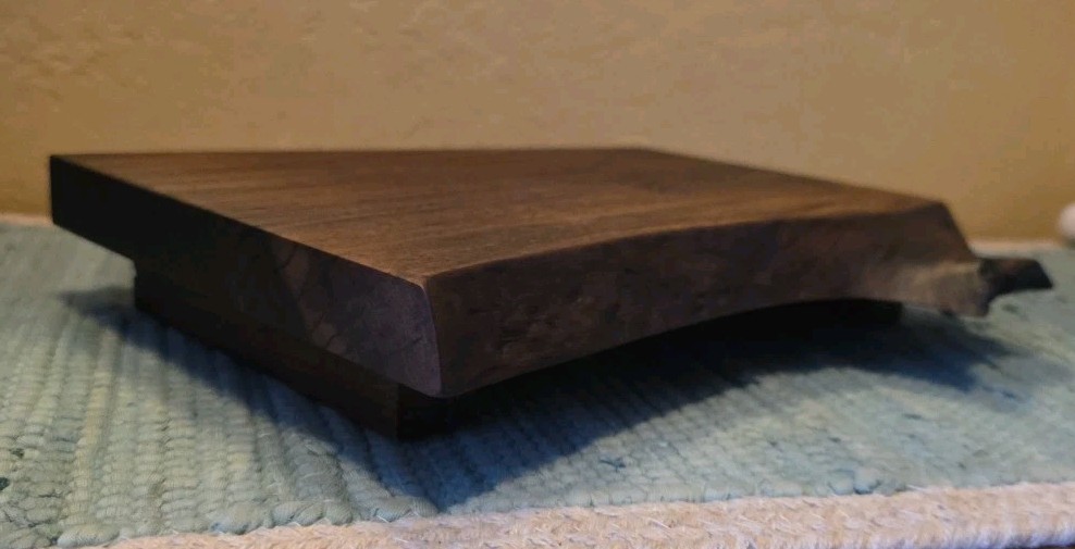 Live Edge Solid Black Walnut table Riser, Handcrafted 11⅜ X 9″ With a 2 Rise