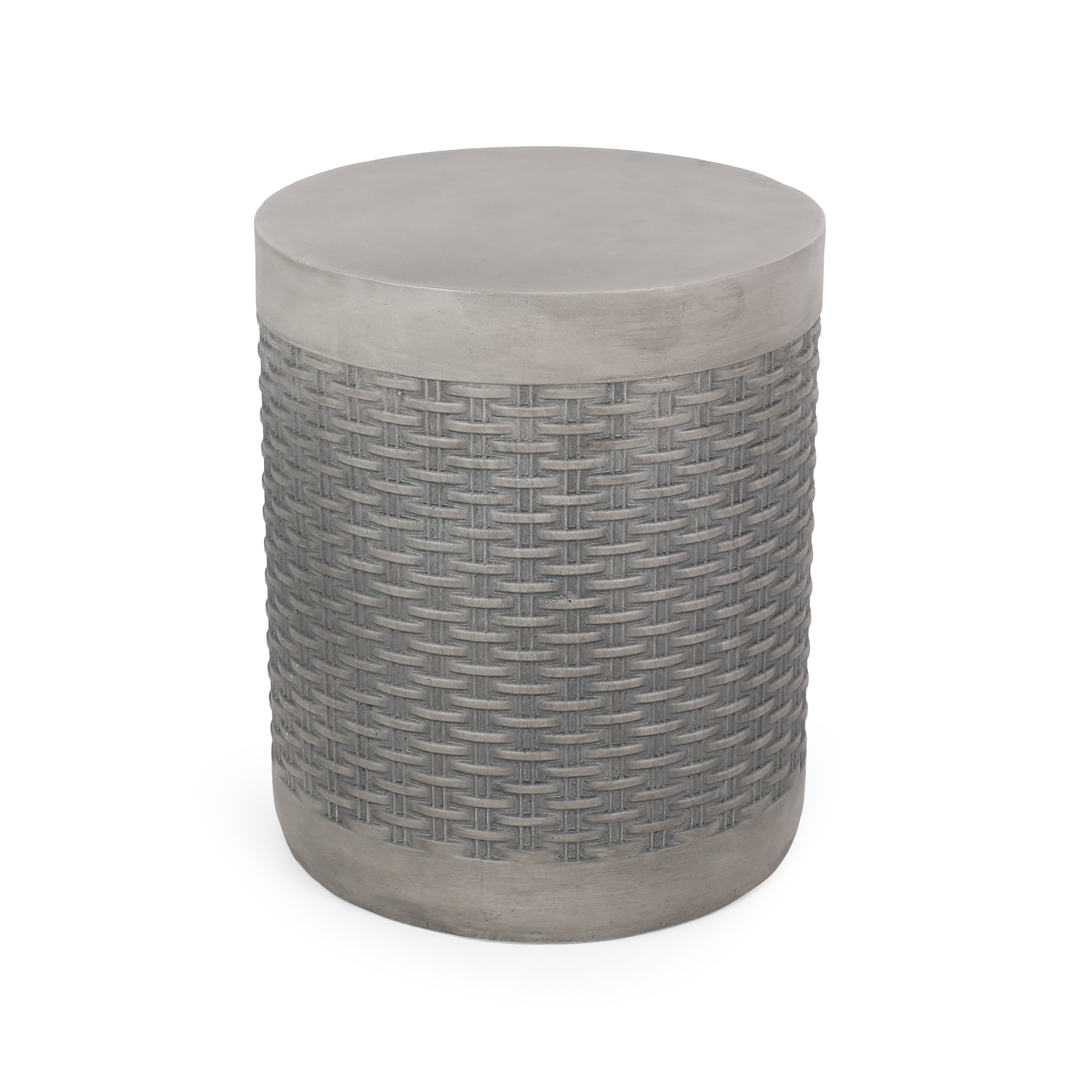 15.75in Round Magnesium Oxide Outdoor /Indoor End Accent Side Table Patio Table