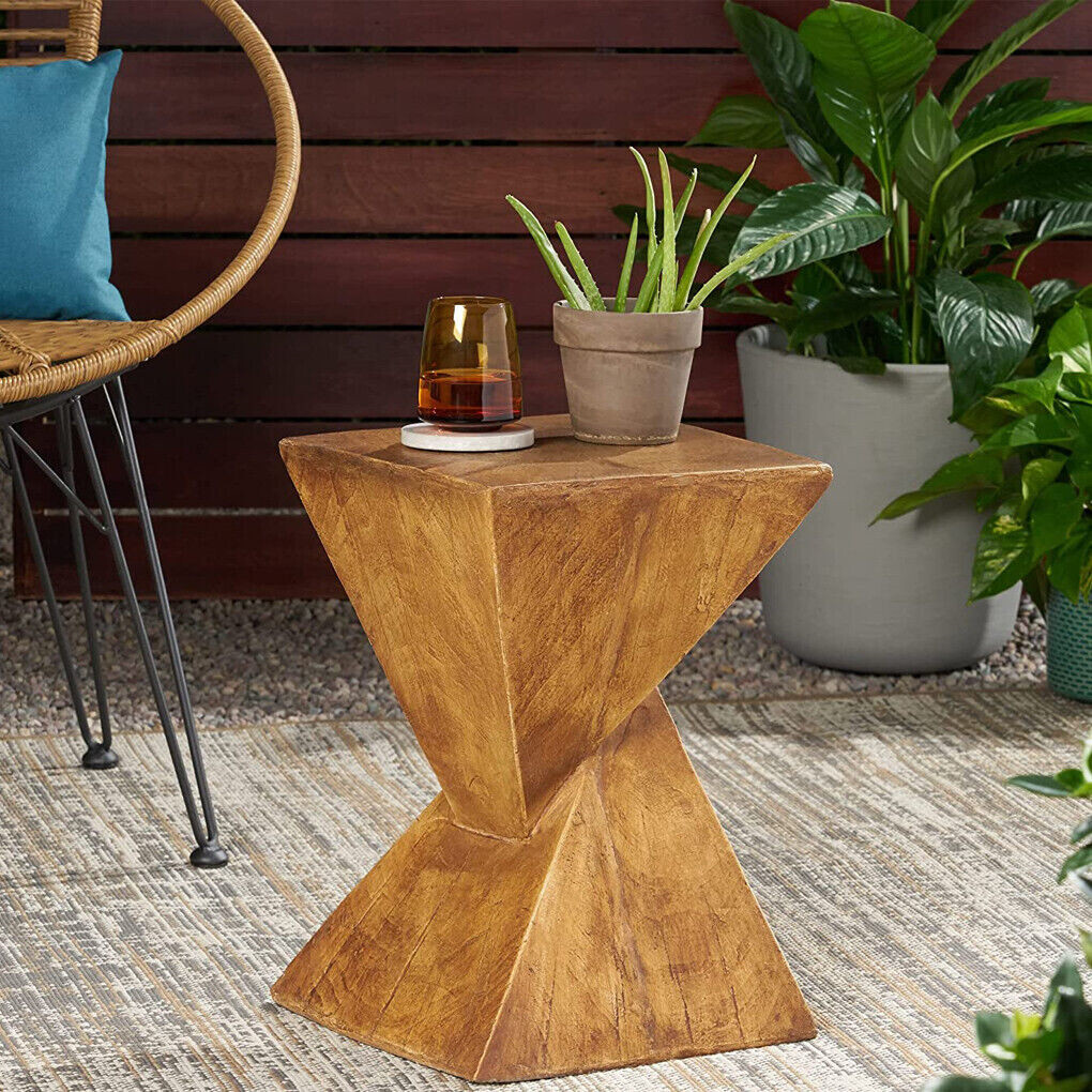 Antique Vintage Concrete Art Deco Occasional Table Side Lamp Table Plant Stand