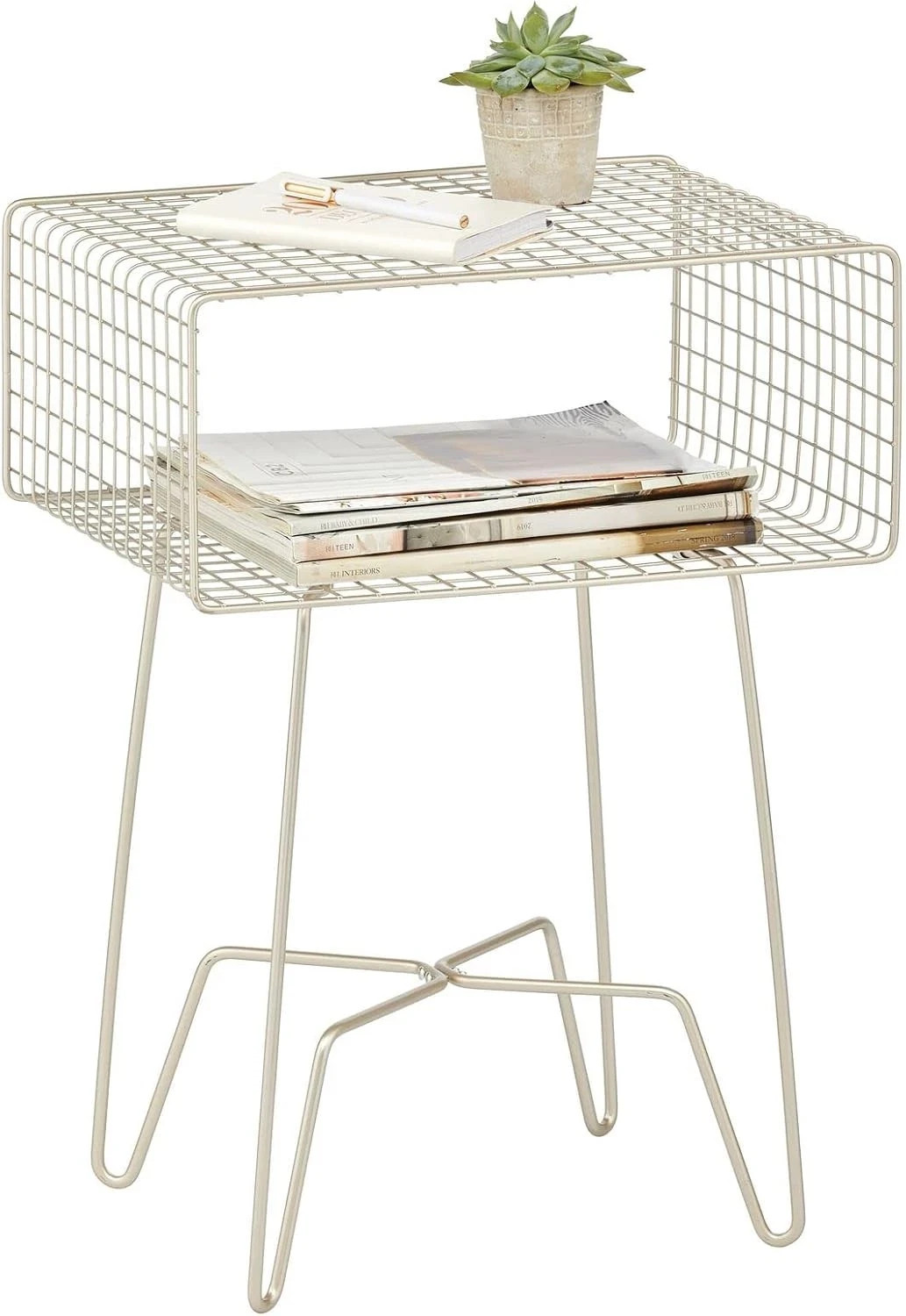 MDesign 2-tier Wire Side Accent Table, Color Bronze, New In Original Sealed Box