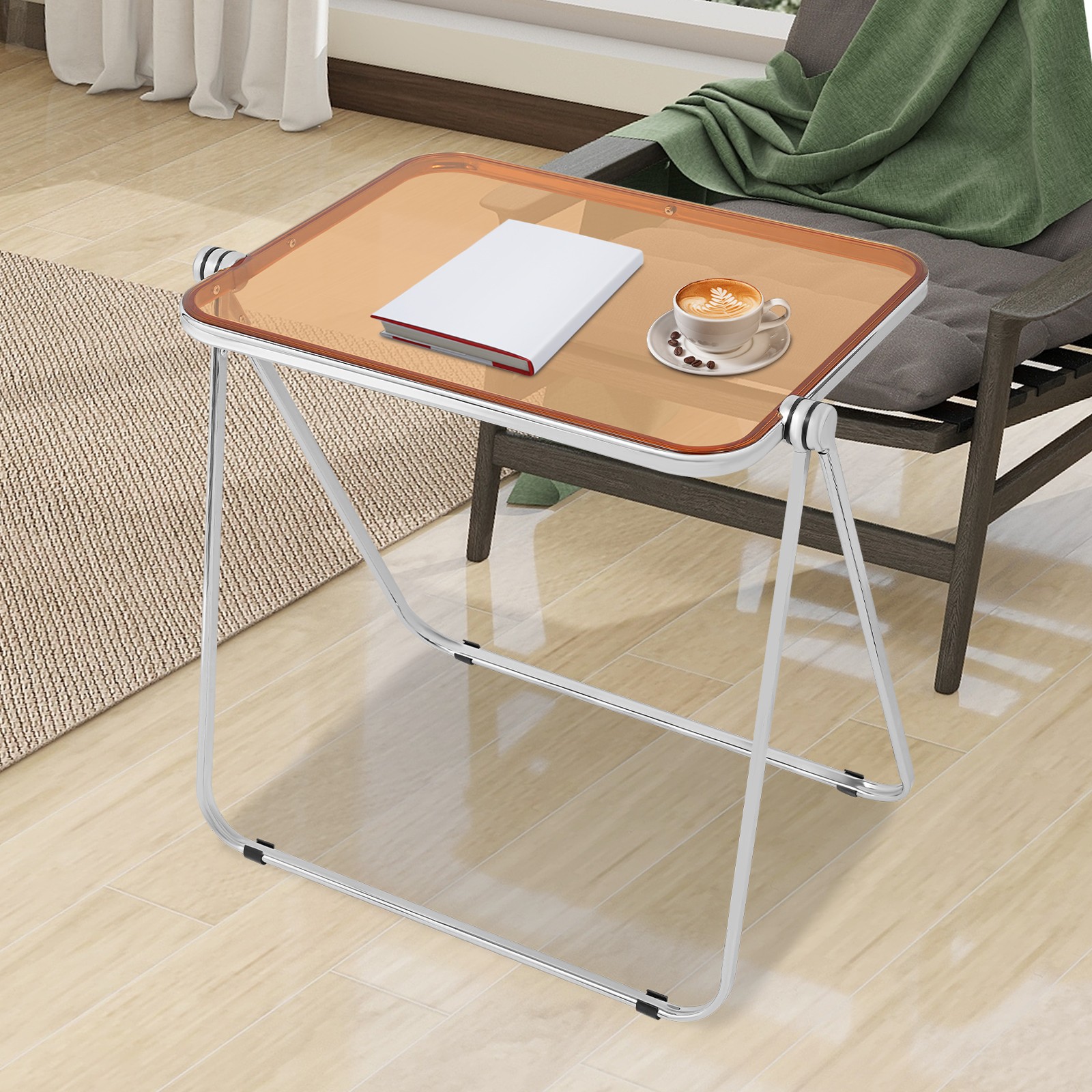 Indoor Folding Side Table Modern Small Computer Storage Desk For Home Office