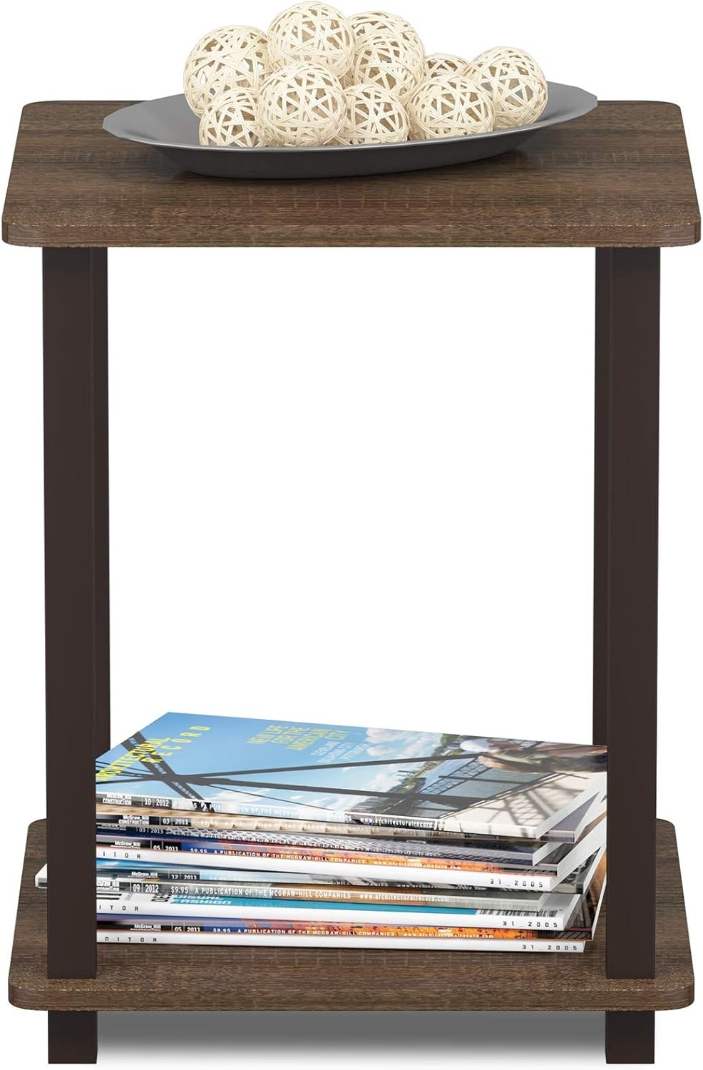 Living Room Furniture Simplistic Set of 2 End Table Walnut/Brown
