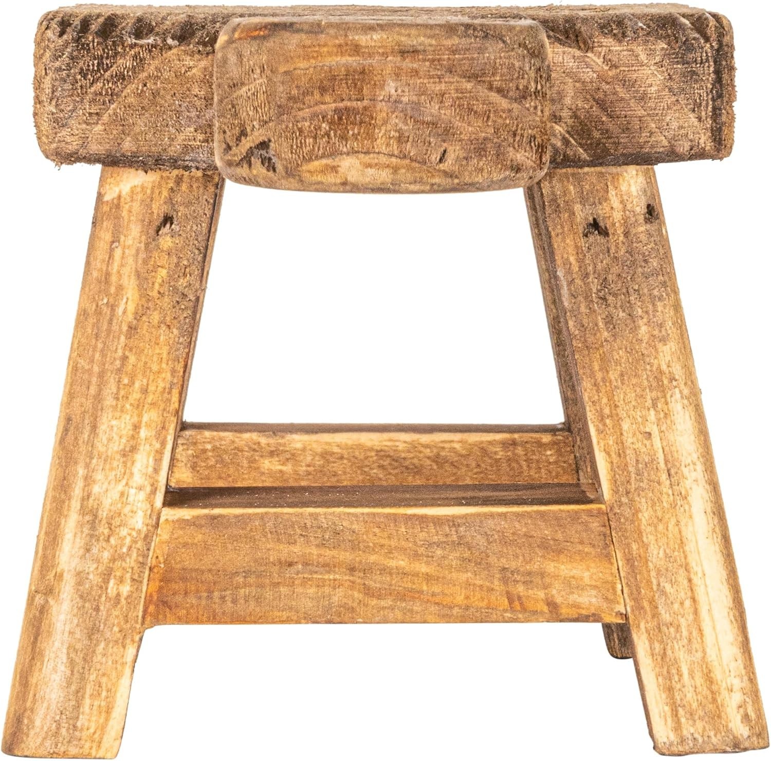 Charming Square Wood Pedestal with Handle – Perfect for Decorative Objects 9.5L