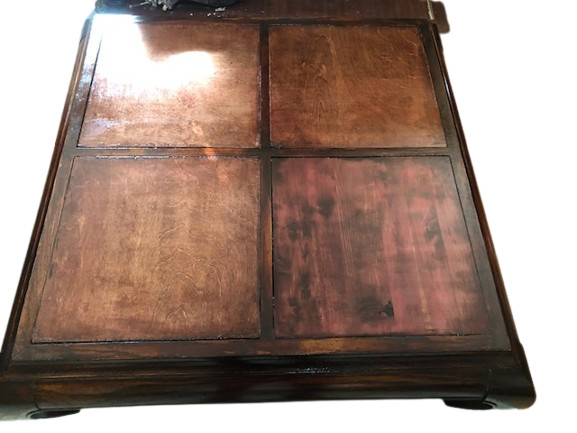 Lacquer Cedar & Oak Ming Style Chow Leg Table