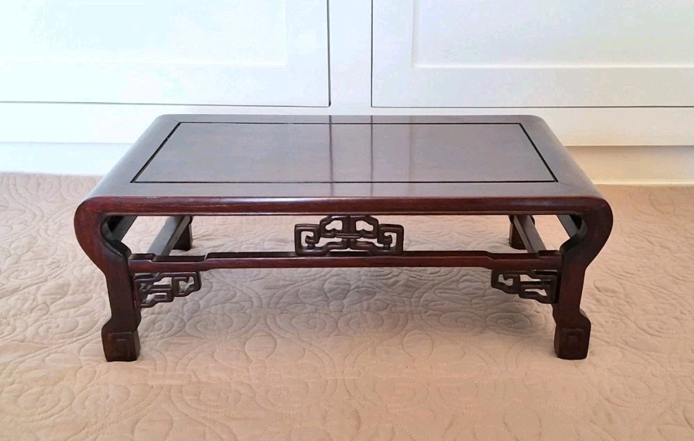 MCM Asian ROSEWOOD Rectangular Table Shrine Alter Bonsai Chestnut Brown 16.75″