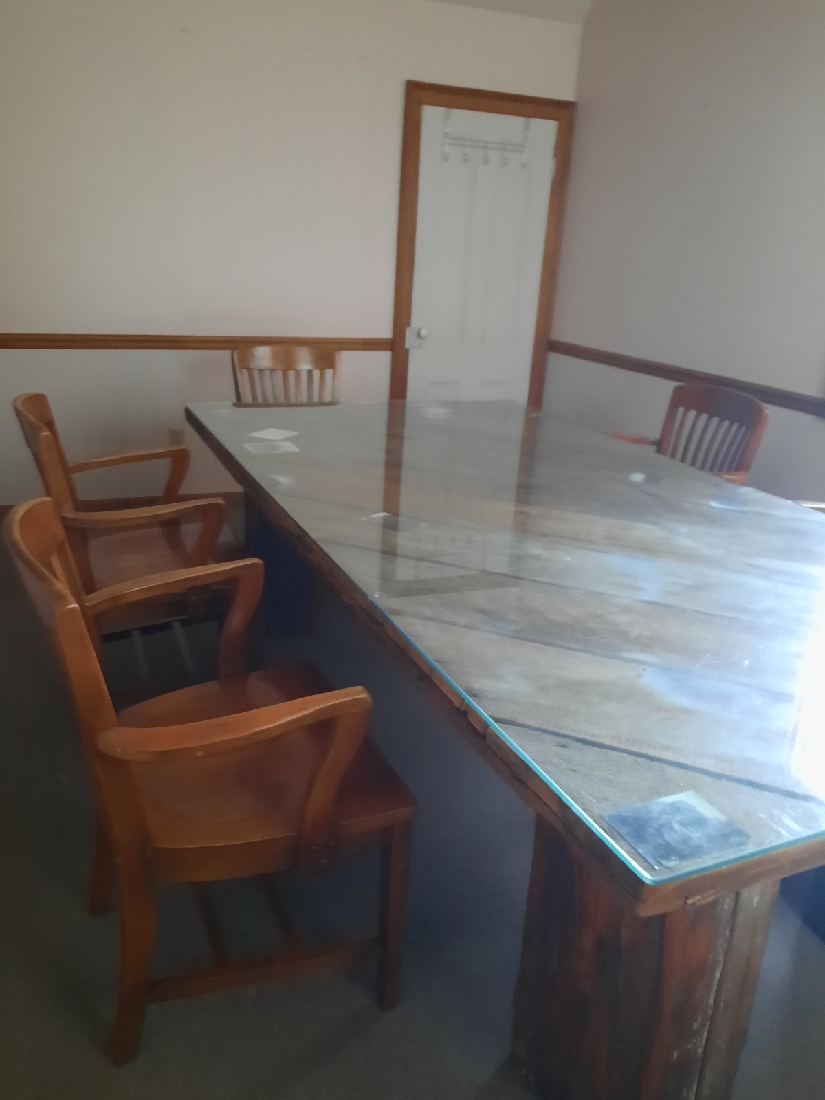 Constructed Table 4′ X 8′ Repurposedceiling Timbers From Patchogue Lace Mill..