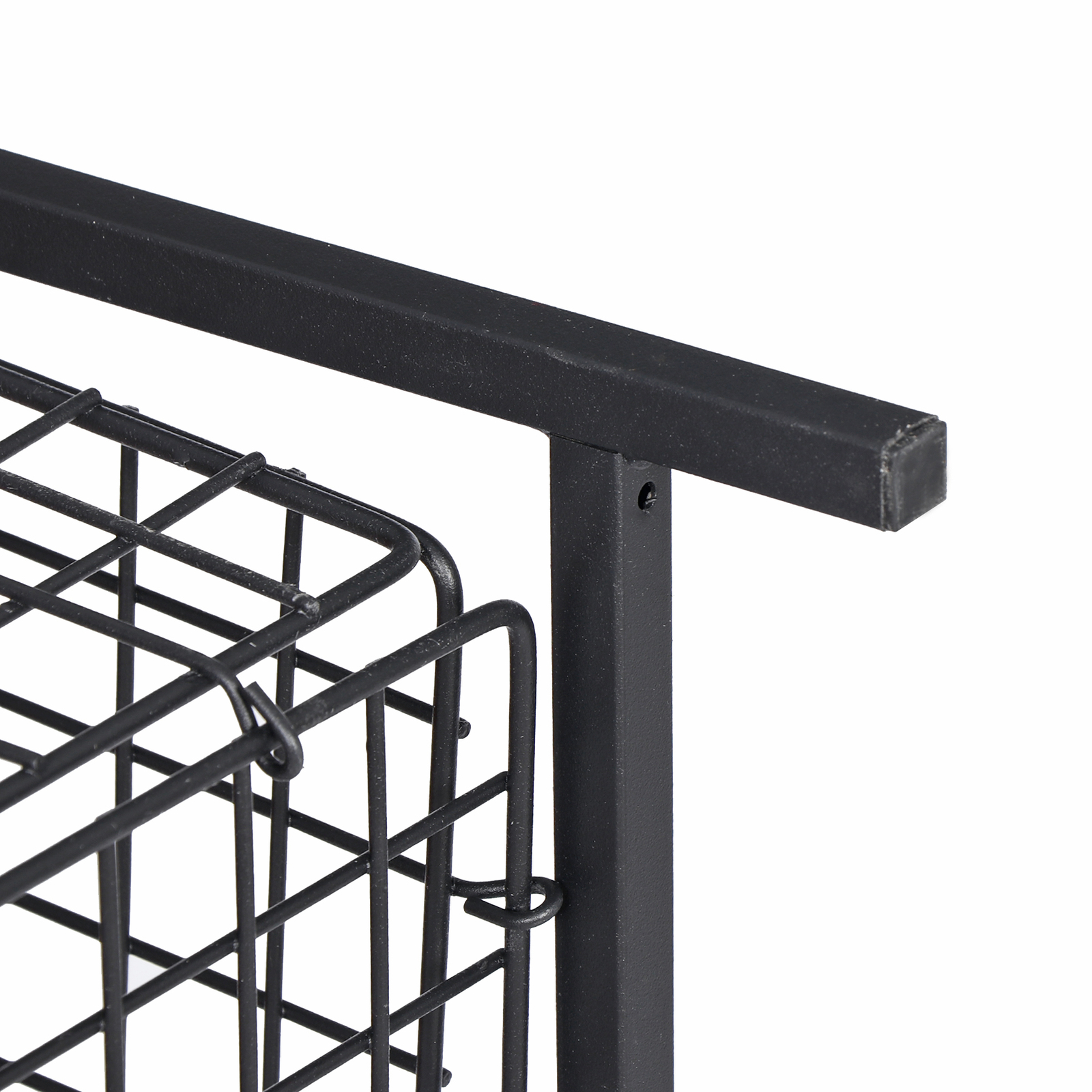 Metal Frame Compact Coffee Table Cabinet Living Room Storage Cabinet Black&Brown