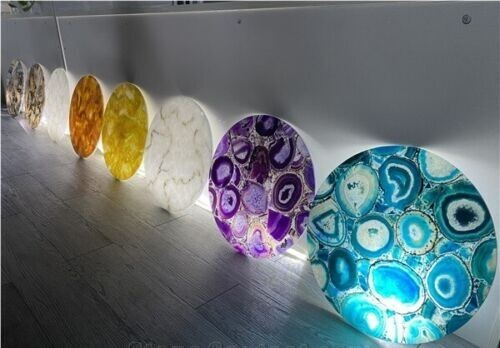 18″ Agate Round Table Top Natural Stones Work Home Decor