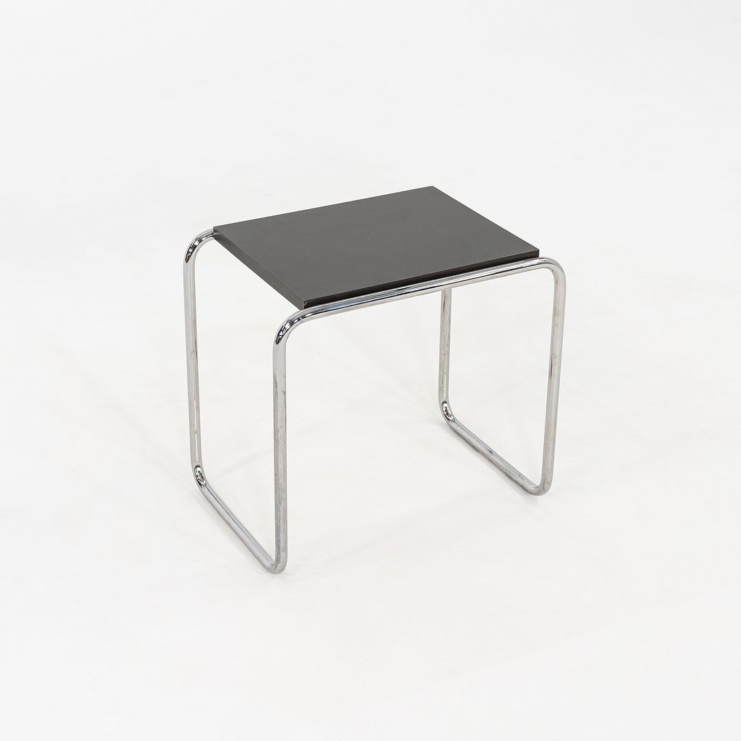 1990s Marcel Breuer for Thonet Laccio Side Table Steel Black Laminate 9x Avail