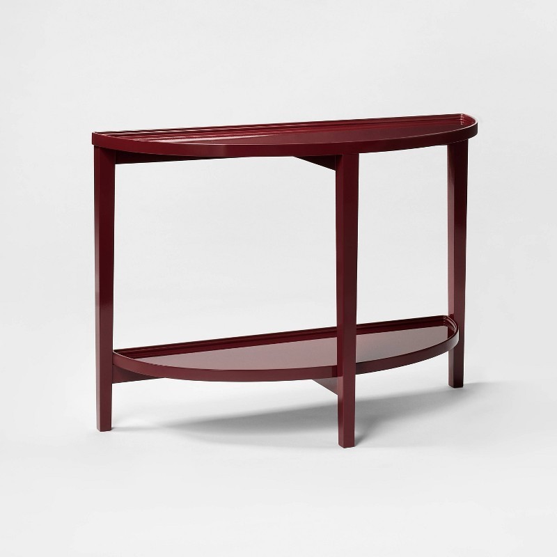 Console Table Lacquer Finish Dark Red