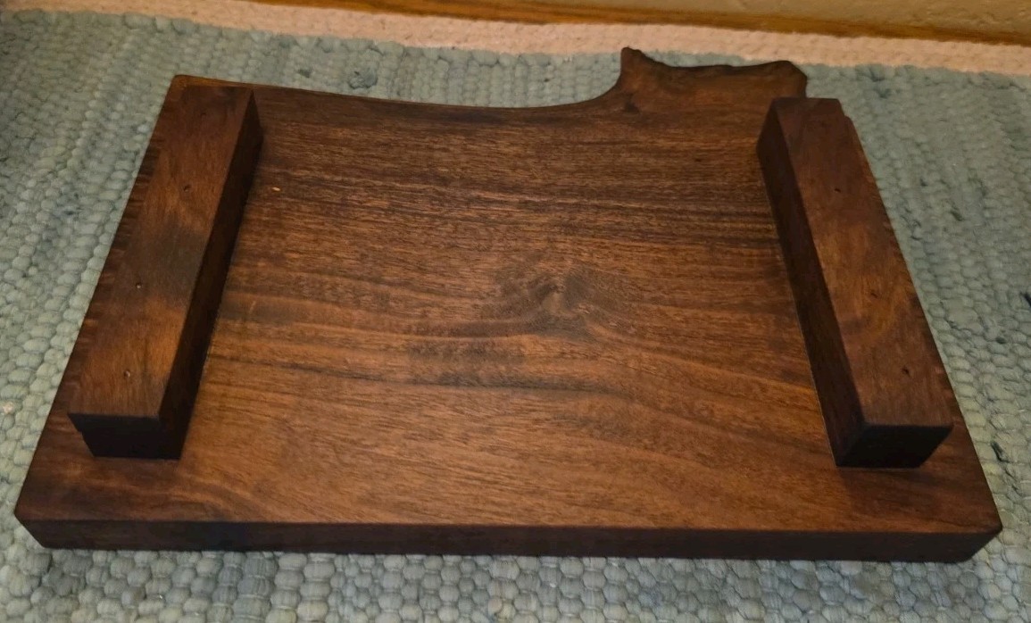 Live Edge Solid Black Walnut table Riser, Handcrafted 11⅜ X 9″ With a 2 Rise