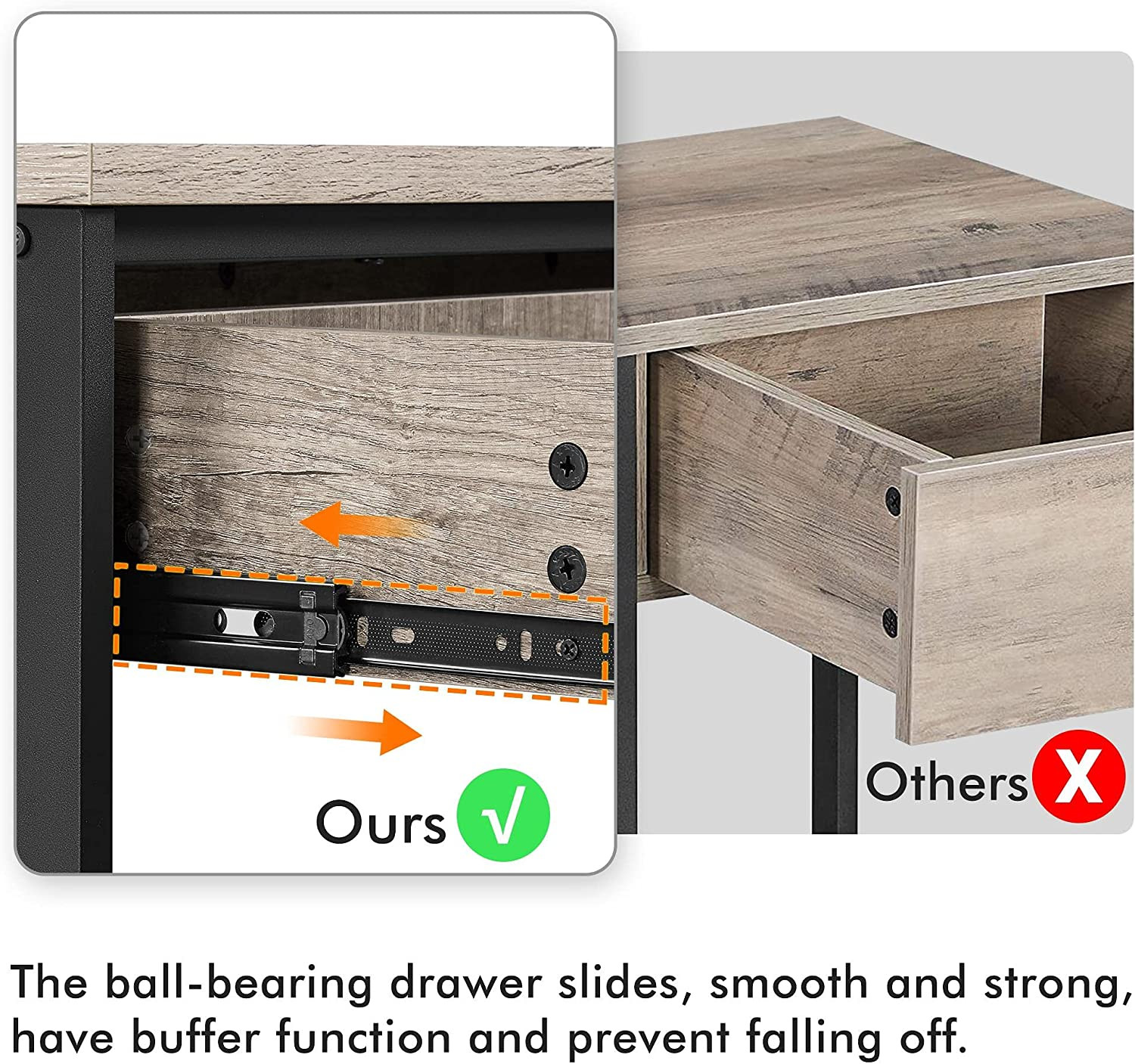 Stylish Gray Console Table with Drawer & 3-Tier Storage for Any Room