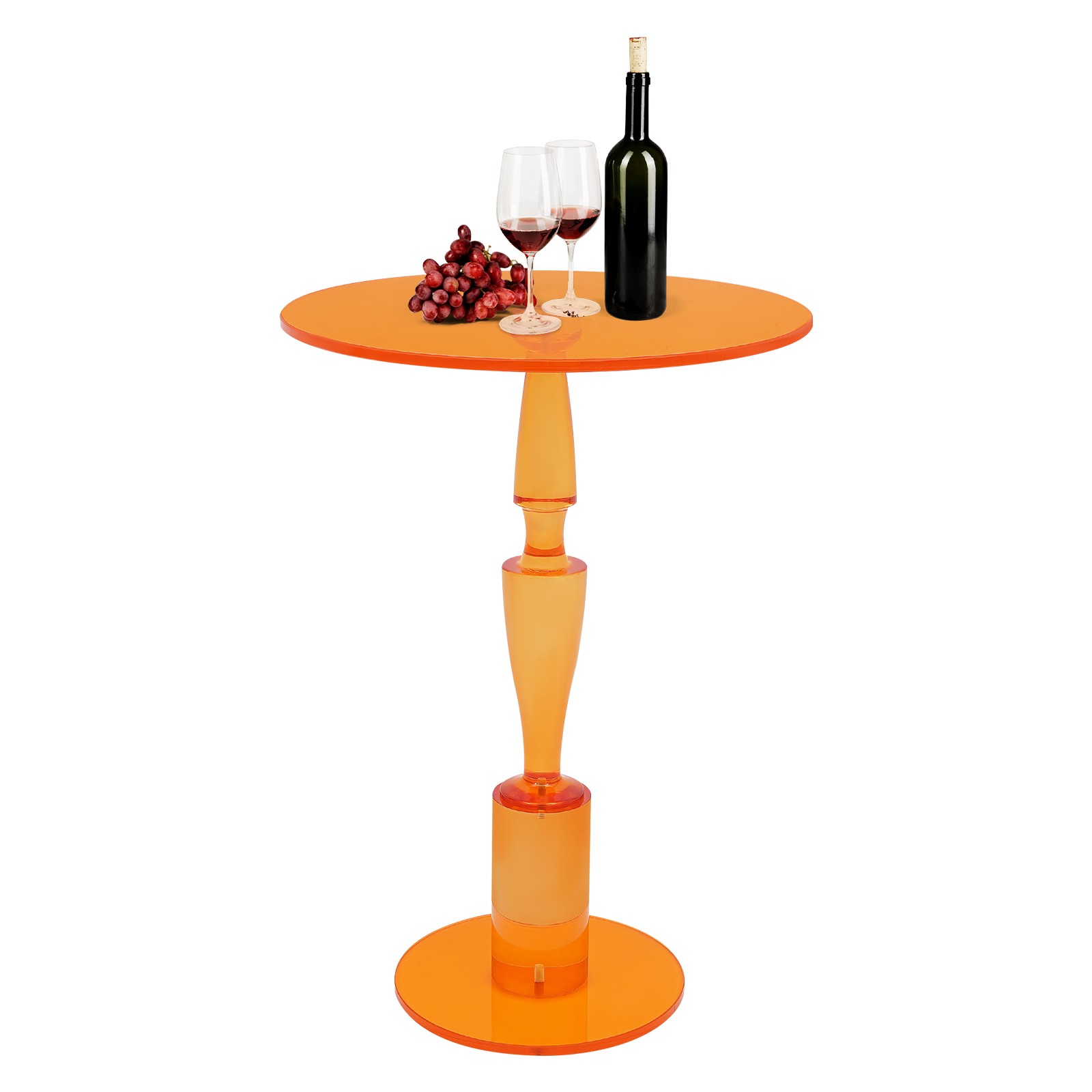 Acrylic Round Side End Table, Nightstand Pedestal Table for Living Room, Bedroom