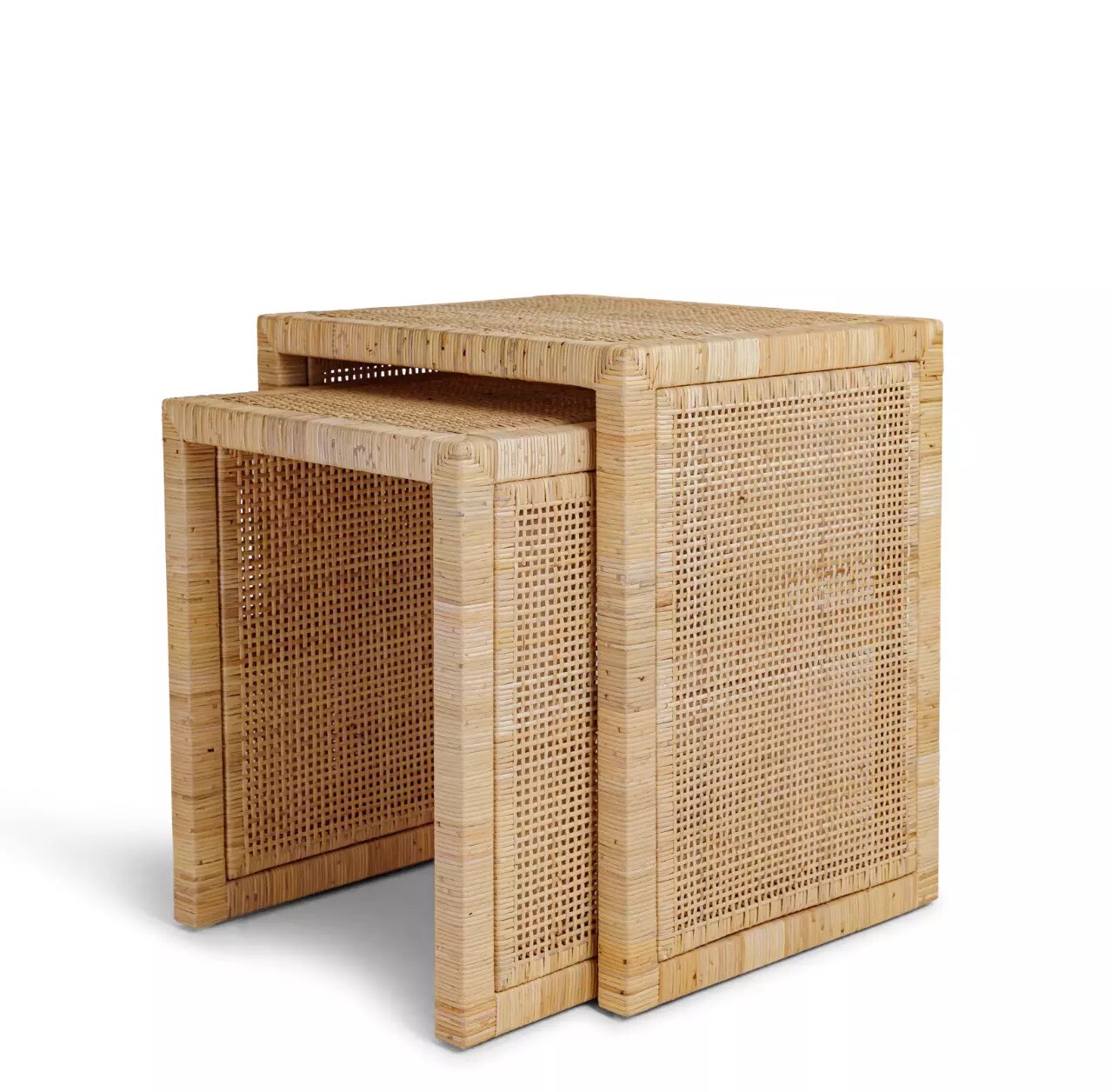NEW Zaara’s Market Bali Nesting Rattan Coastal Tables-Natural