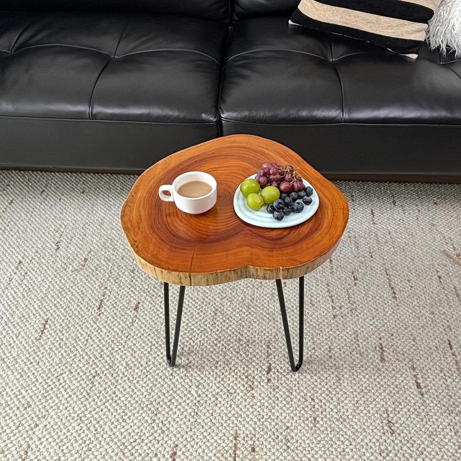 Unique Live Edge Side Table – Natural Wood End Table for Living Room & Bedroom