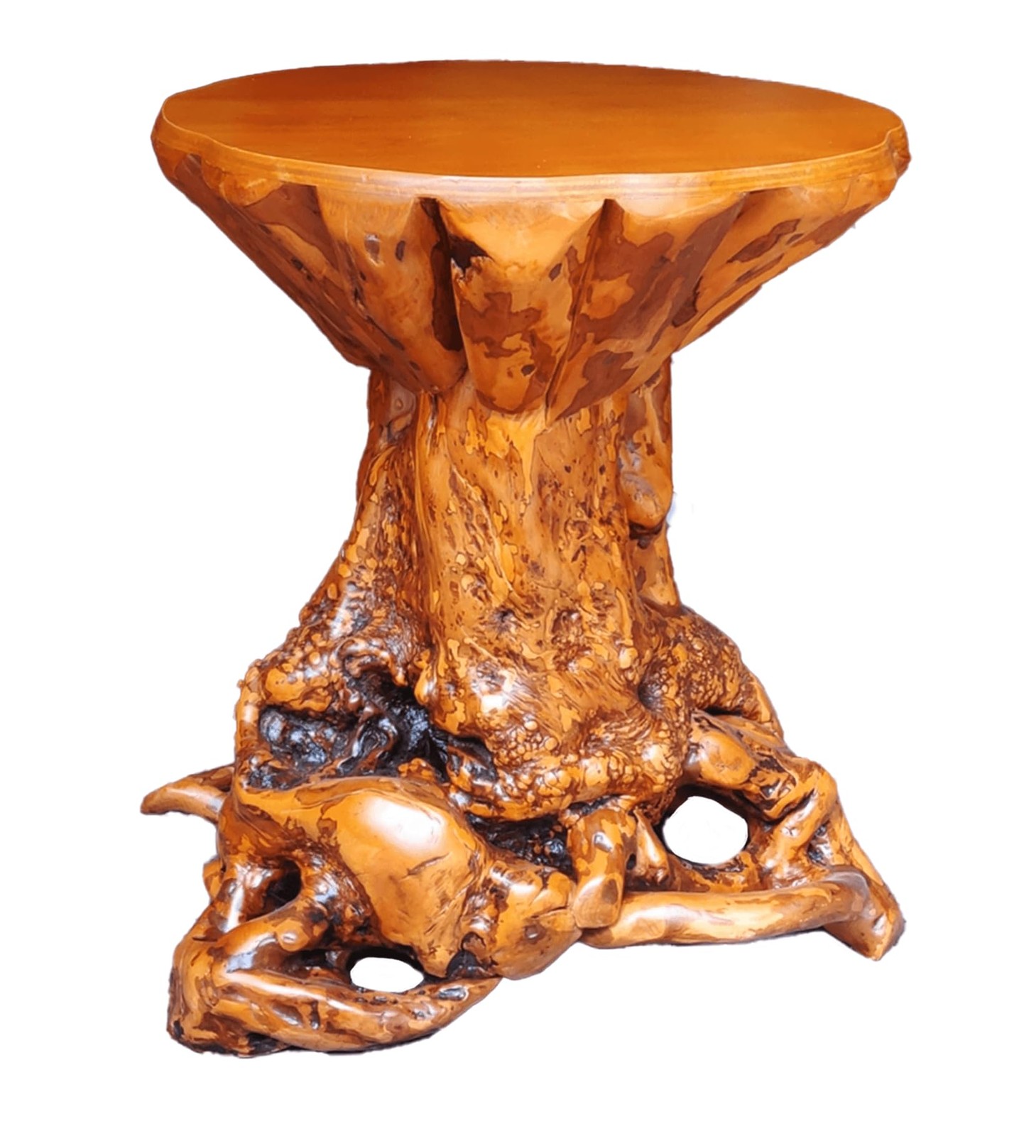 Rustic Azalea Tree Stump/Root End Table | Unique Wood Root Log Side Table | R…