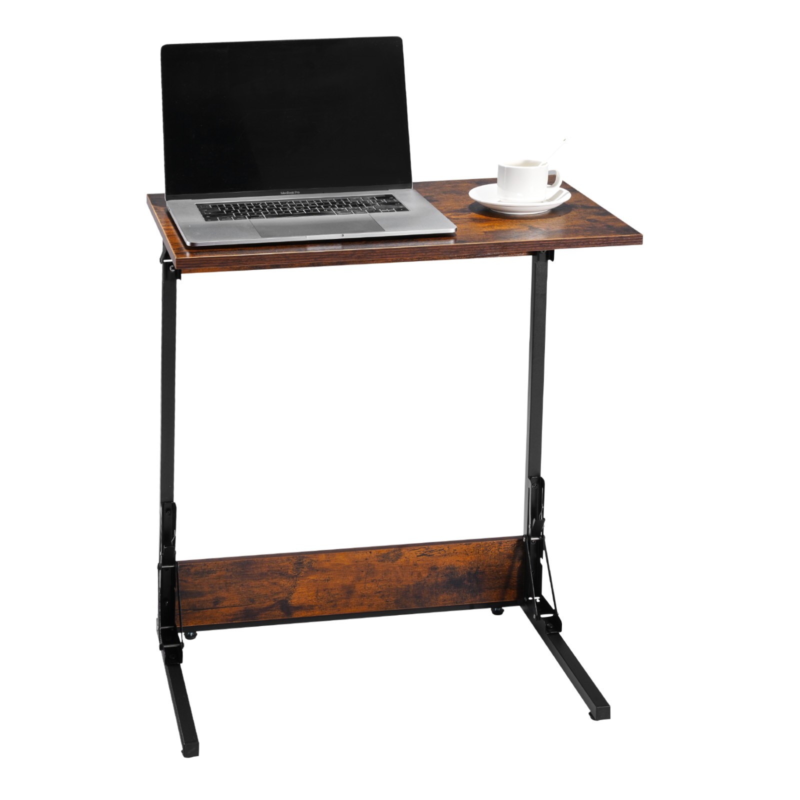 VEVOR C Table with Metal Frame & Adjustable Feet Folding C Shaped End Table