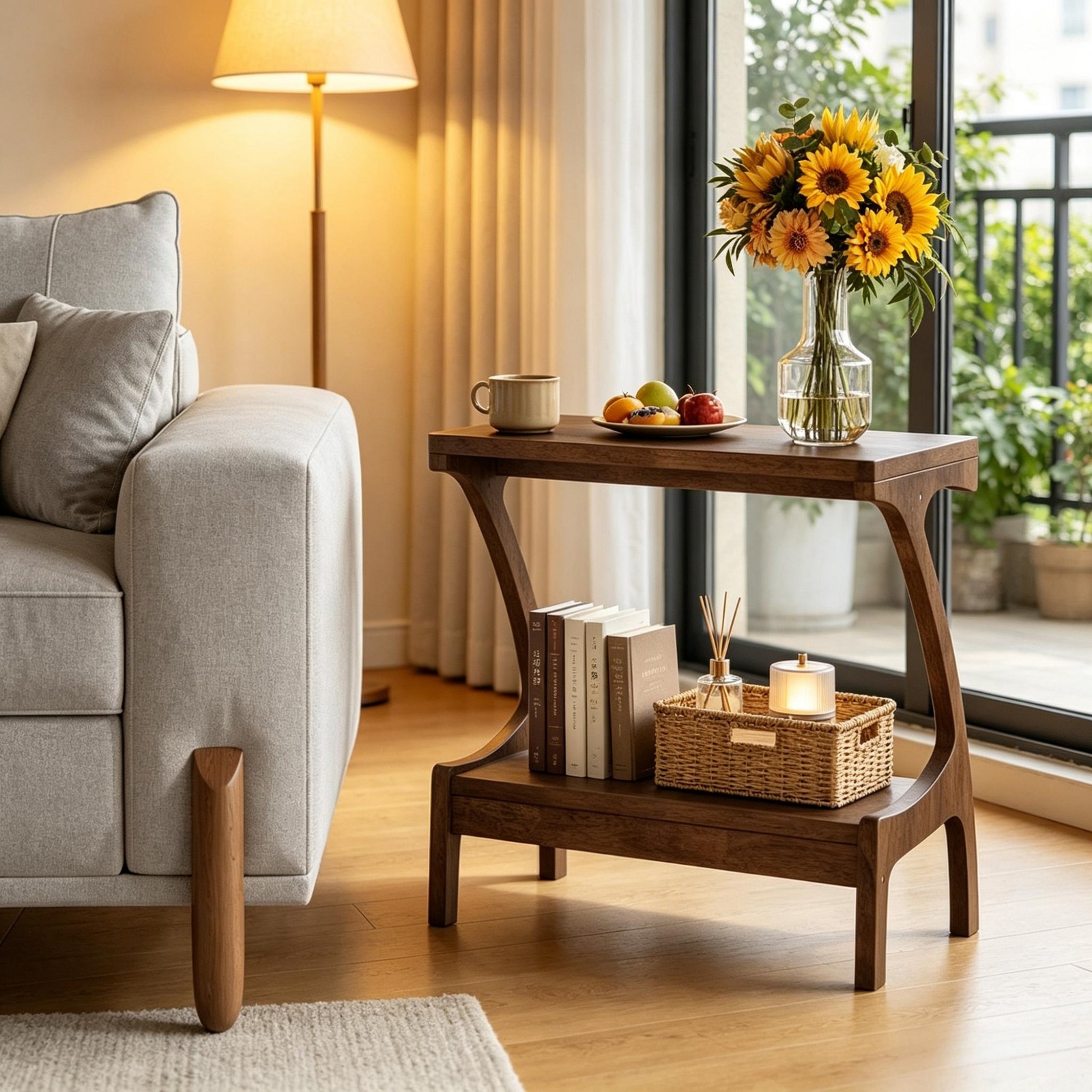 Solid Wood End Table Side Table Sofa Table