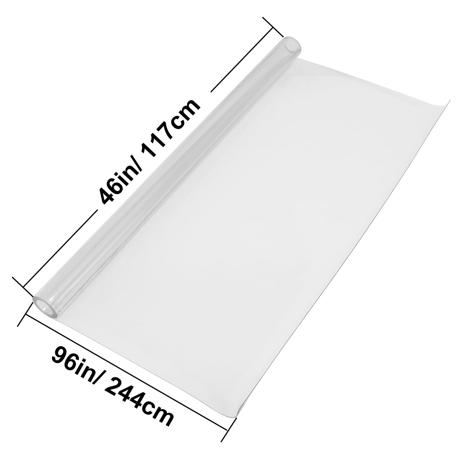 PVC Table Shield Dimensions 46″x96″x0.08″ Transparent Rectangle Desk Guard Clear