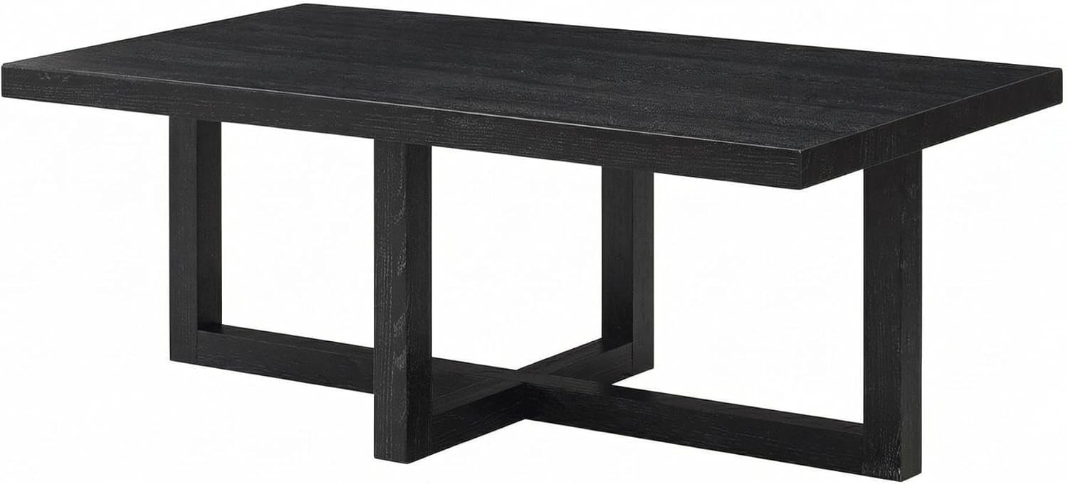 Faux Concrete & White Contemporary Coffee Table Single Piece Stylish Modern