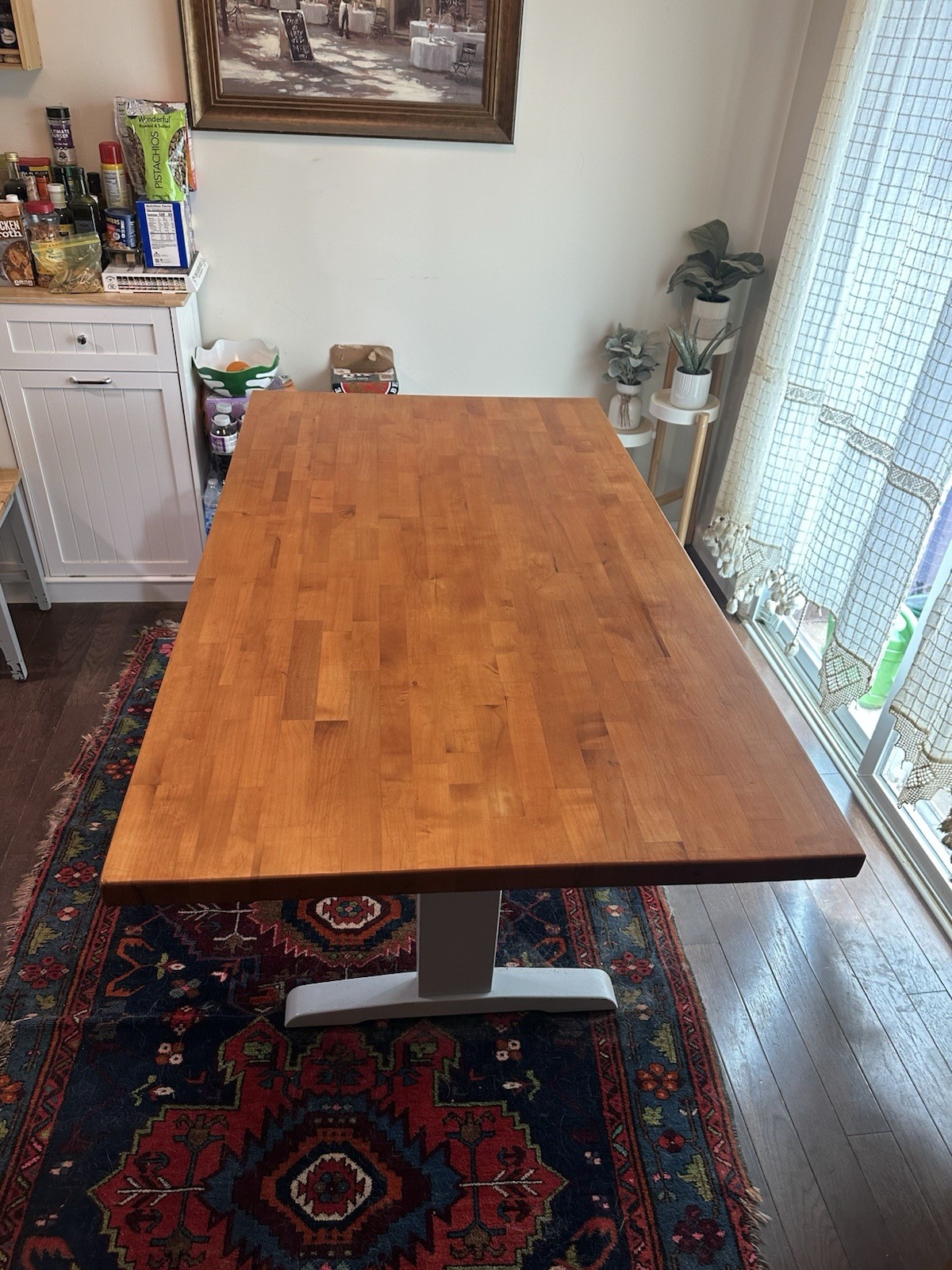Wood Butcher Block Dining Table – Seats 6–8 – Modern Farmhouse