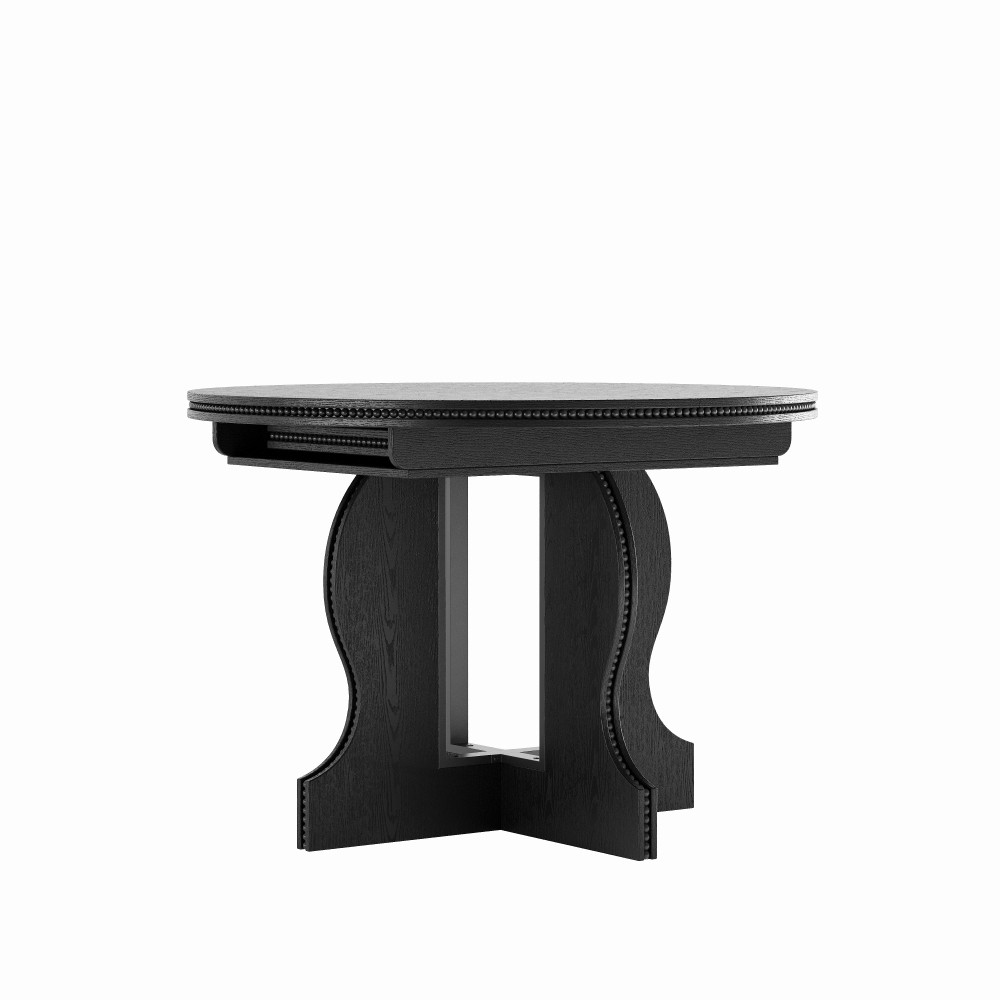 Farmhouse Expandable Round Oval Dining Table Glossy MDF Top Heavy Duty Wood Base