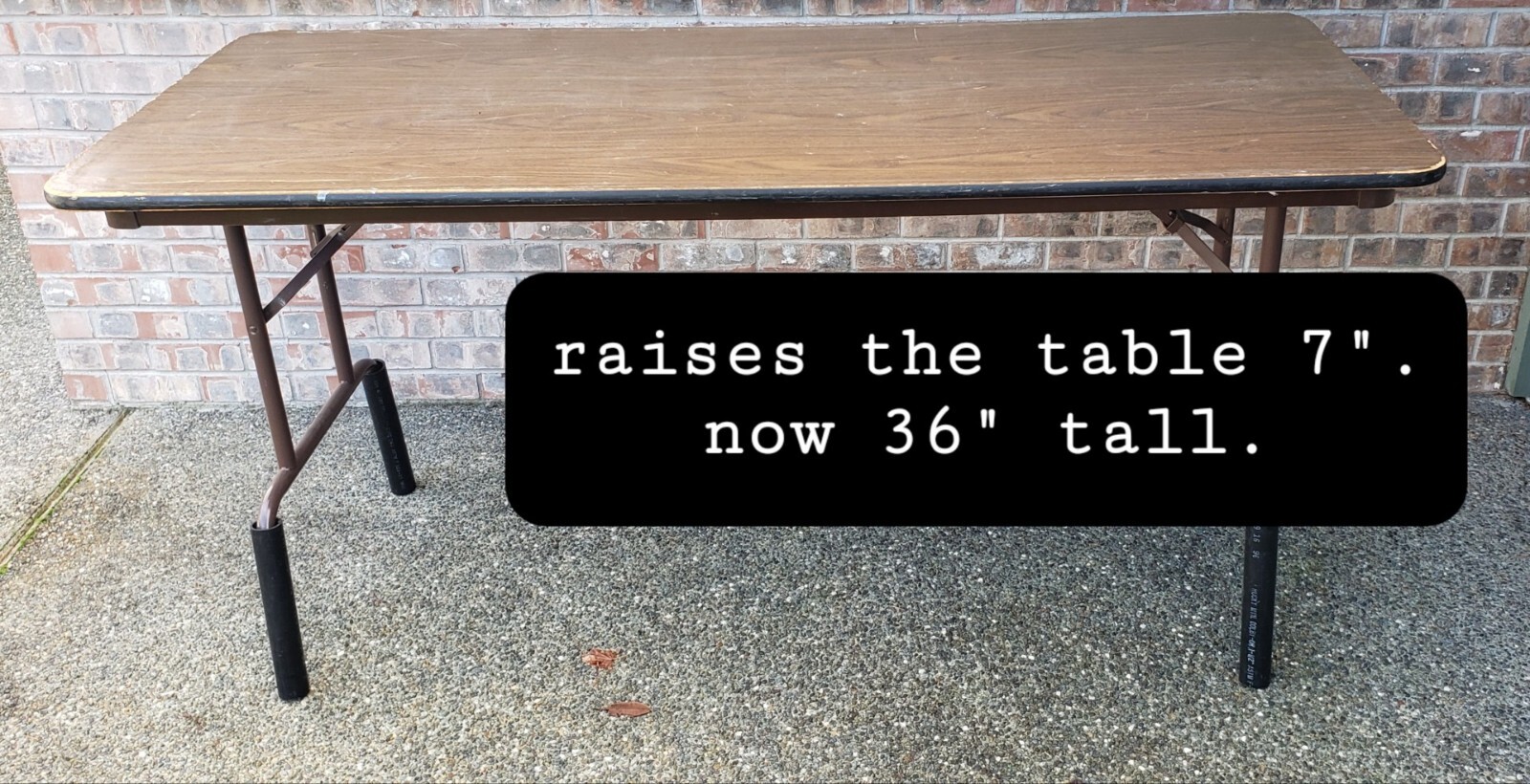 TABLE RISERS black pvc for BANQUET TABLES set-4 tubes 1.38″ inside measurement