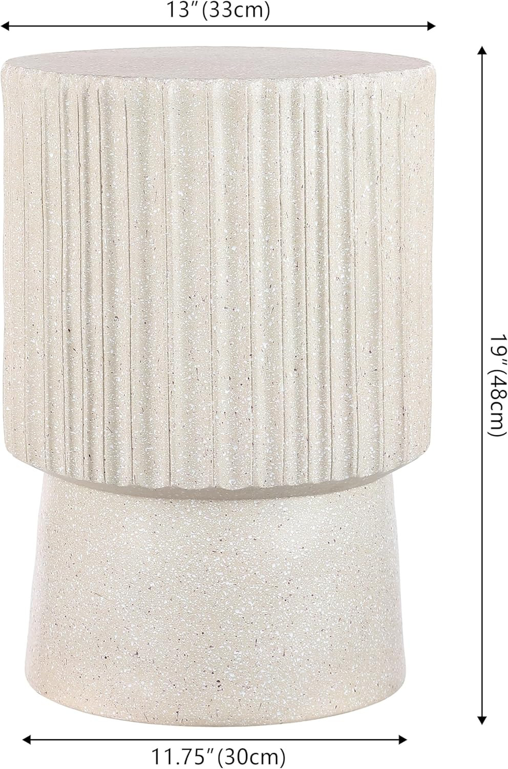 TBL1102B Louisa 19″ Modern Art Deco Tambour Indoor/Outdoor Accent Table Art Deco