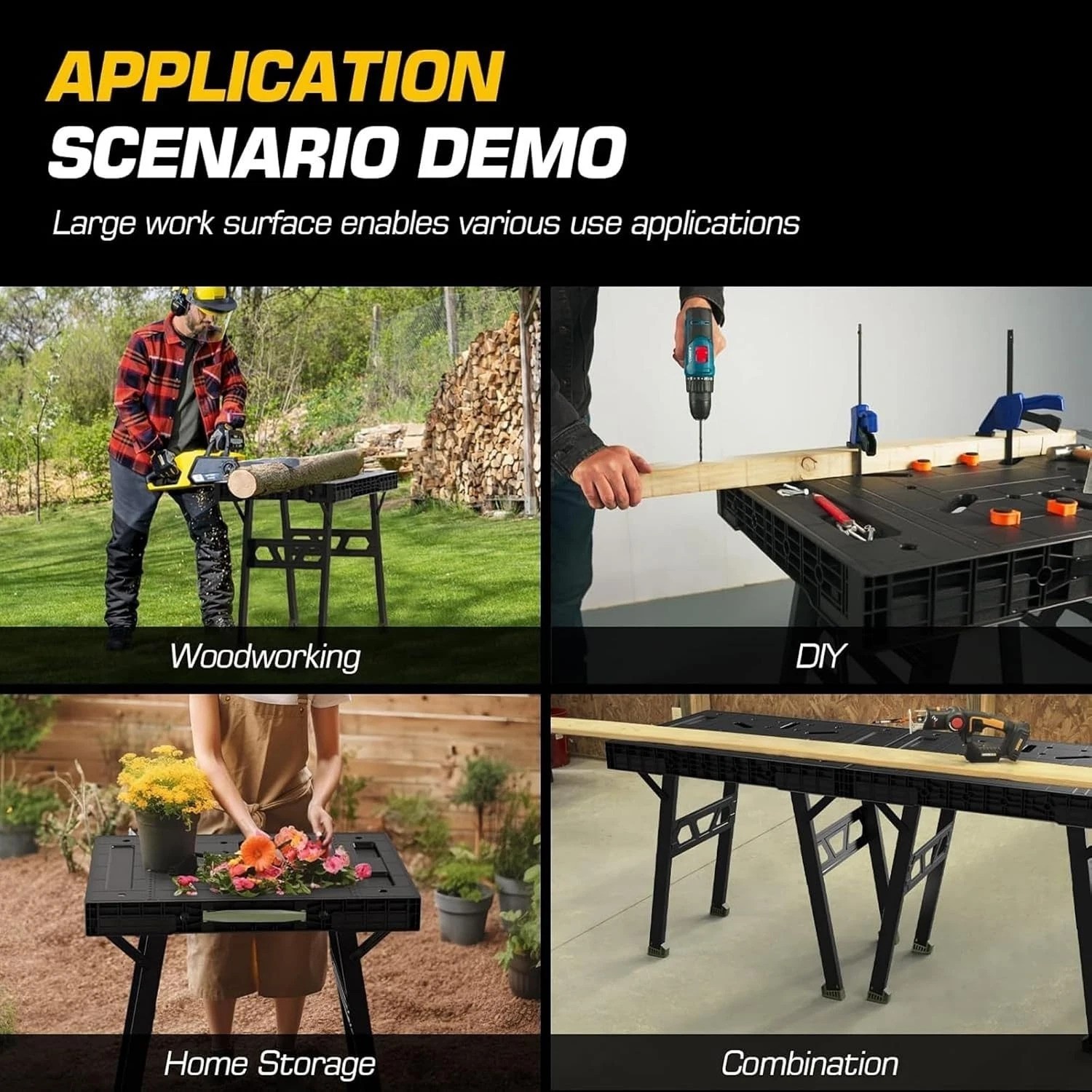 Compact and Sturdy 31″ Height Folding Work Table – Perfect for All Projects
