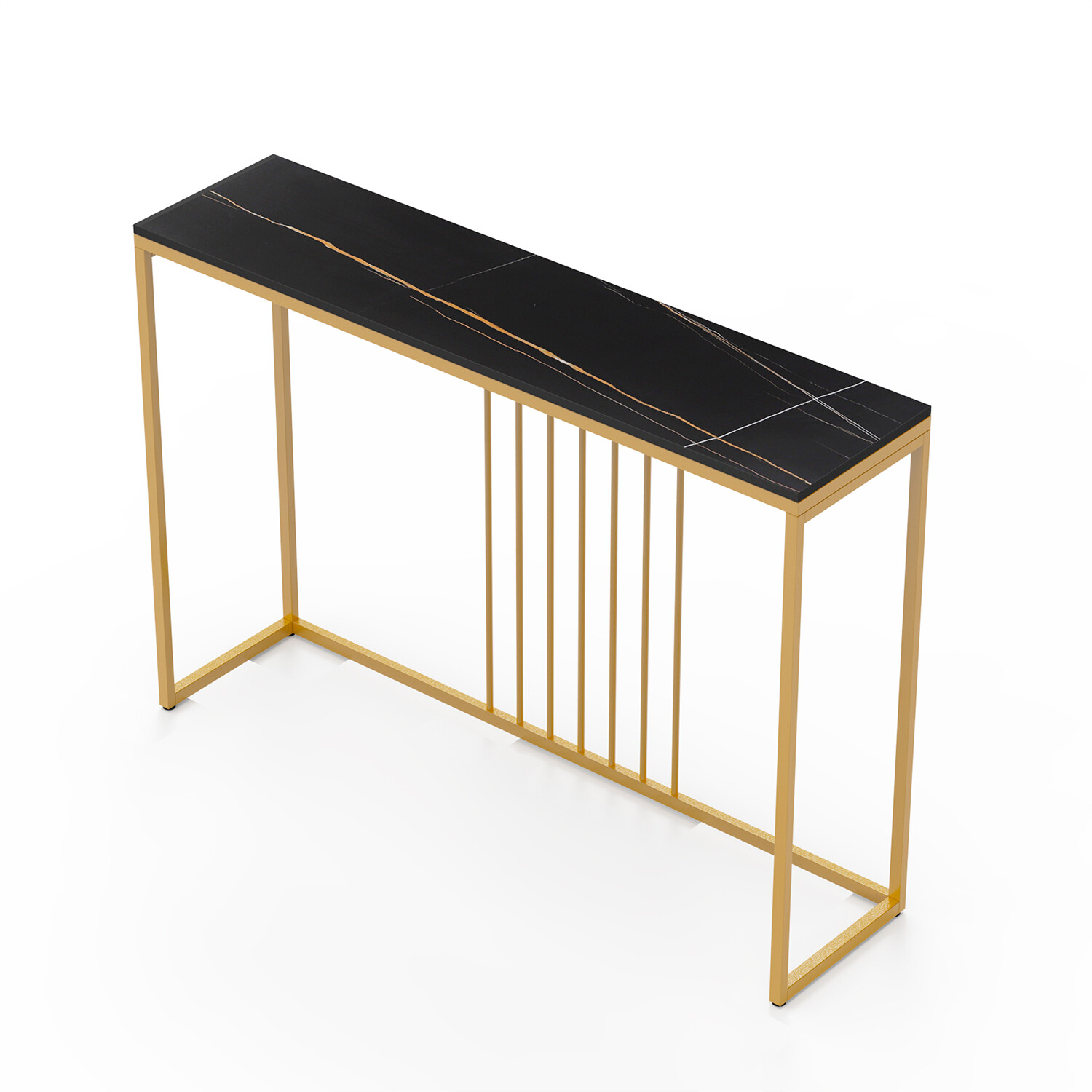 Natural Marble Long Console Table Behind Couch Full Frame Entryway Table 2-color