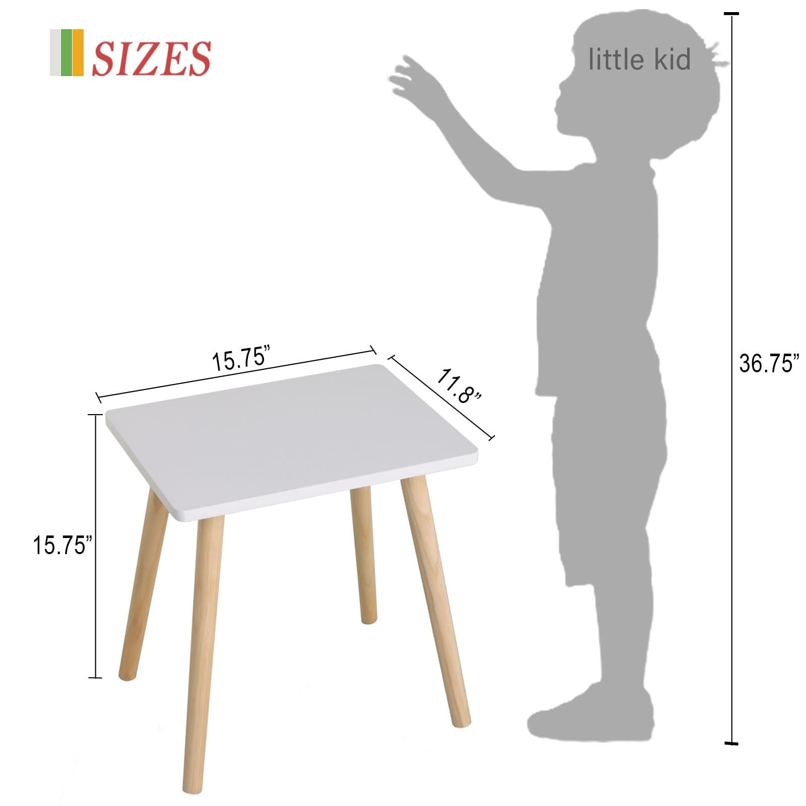 AWASEN Side Table, Small End Accent Table for 11.8”x15.8”x16.5”, White