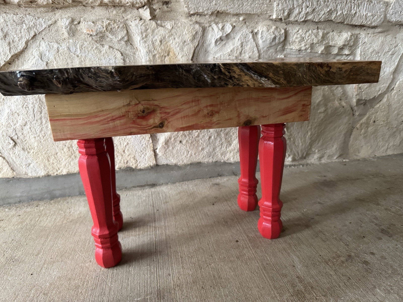 Handmade Elder Wood Table Laser Engraved Bible Verse Rustic Accent Table Easter