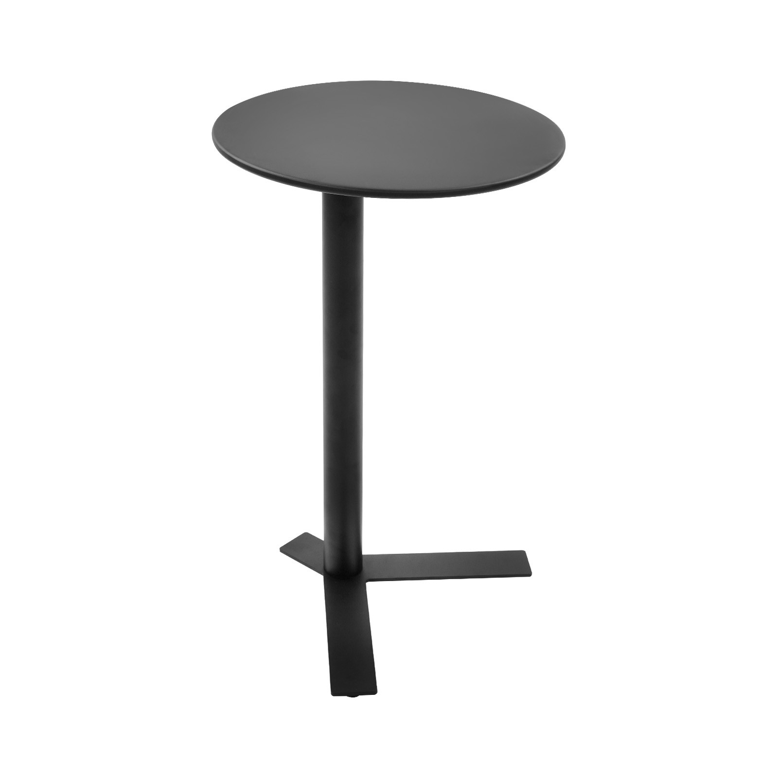 Black Round Side Table With Y-Shaped Base for Small Spaces and Modern Decor