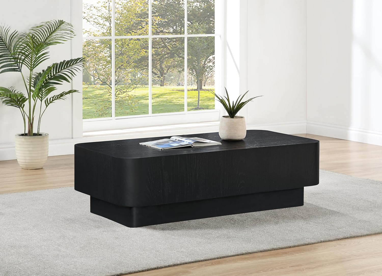 Art Deco Black Coffee Table – Oakmont Collection, 52″ W x 26″ D x 15″ H