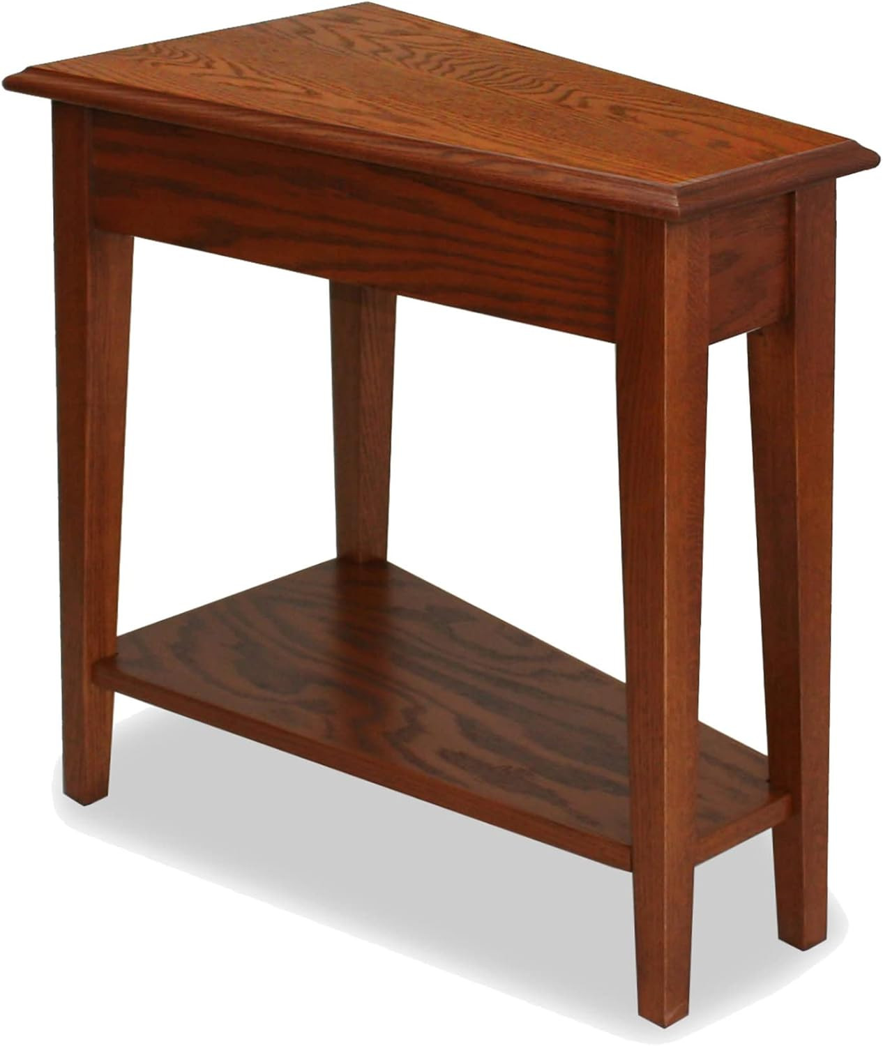 9035-MED Recliner Wedge Table with Shelf, Medium Oak, 24 in X 15 in X 24 In