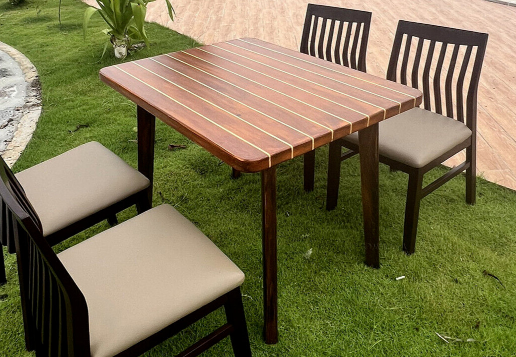 Nautical Dining & Kitchen Table 40″ Cedar Wood Chris Craft Deck Style Furniture