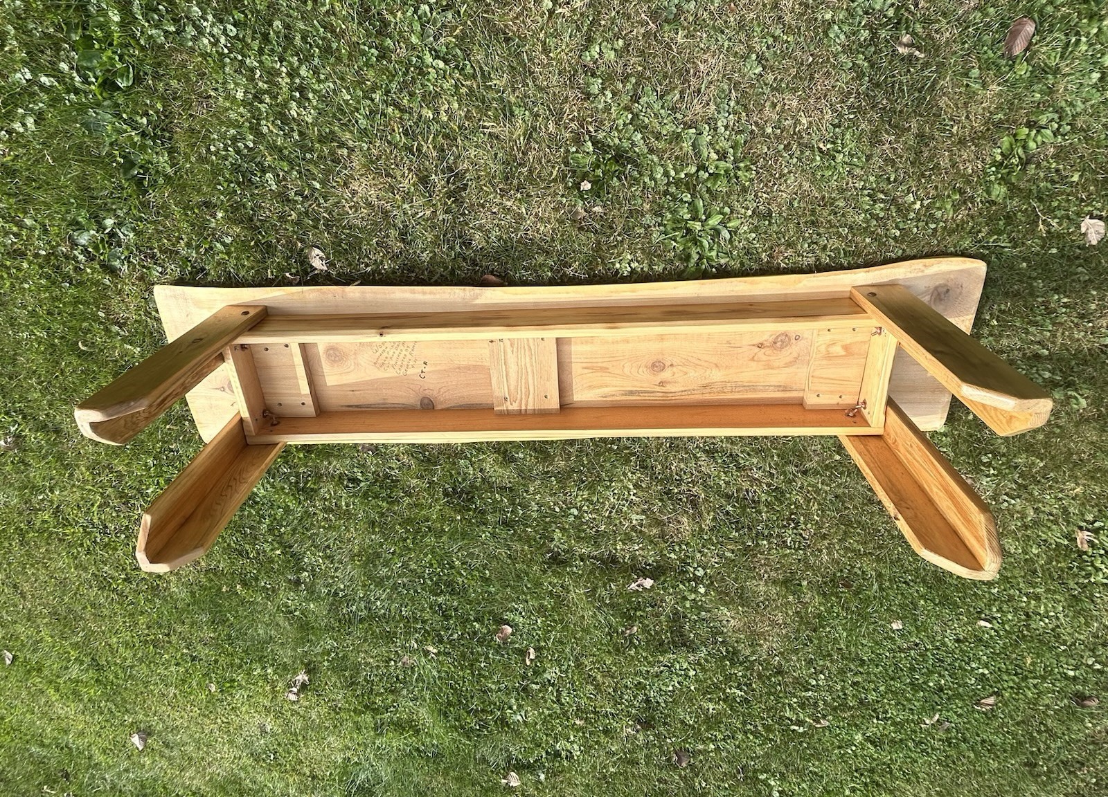 Thick Live Edge Coffee Table Bench Natural Light Finish Northern White Cedar CTA