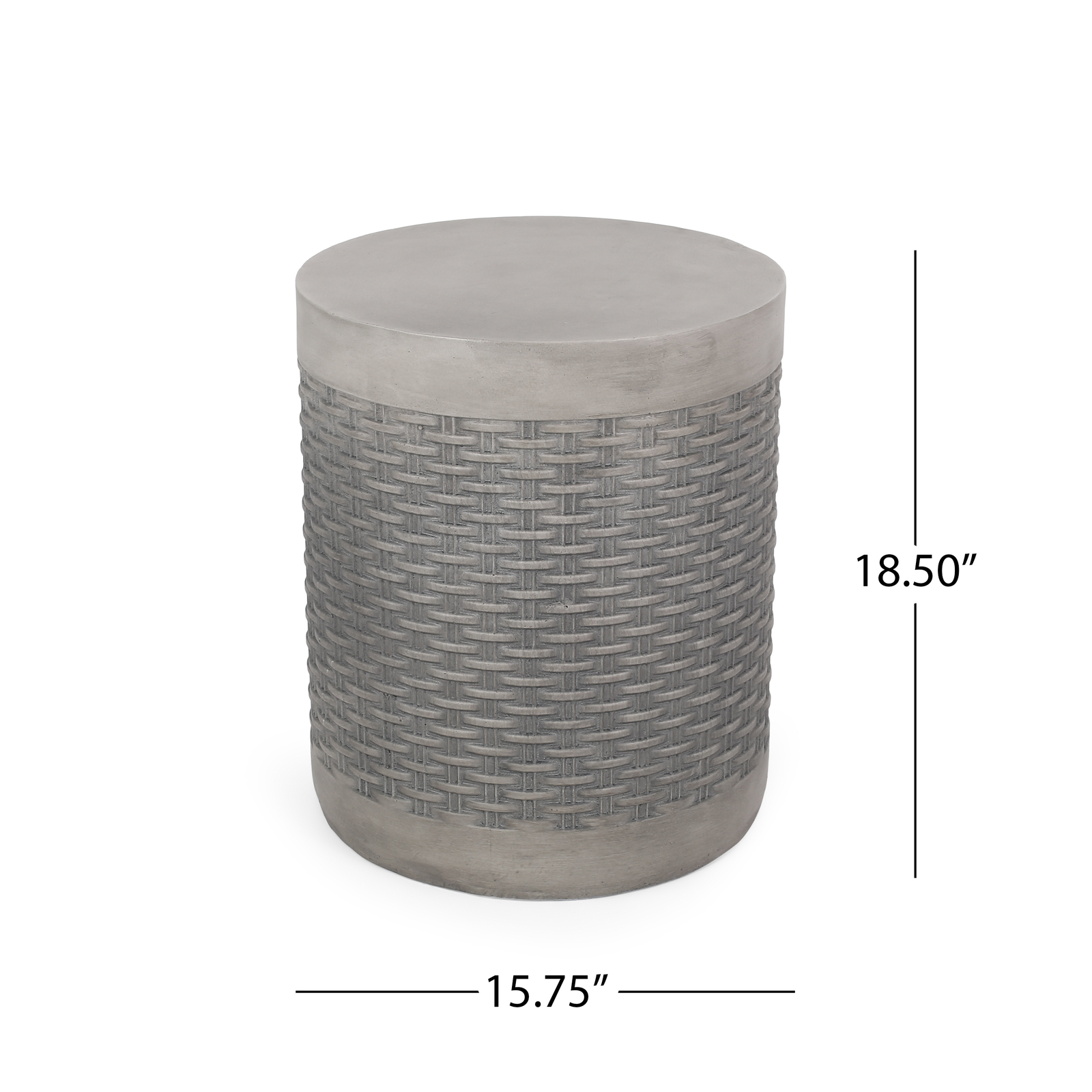 15.75in Round Magnesium Oxide Outdoor /Indoor End Accent Side Table Patio Table