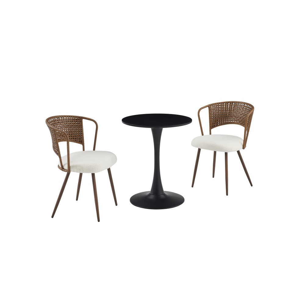 24 in Round Coffee Table,Modern Dining Table, Side Table Mid Century Table Black
