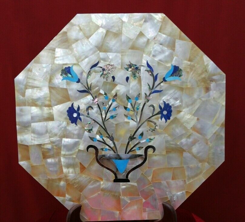 18” Marble Table Top Center Coffee Home Decor Inlay pietra dura antique a5