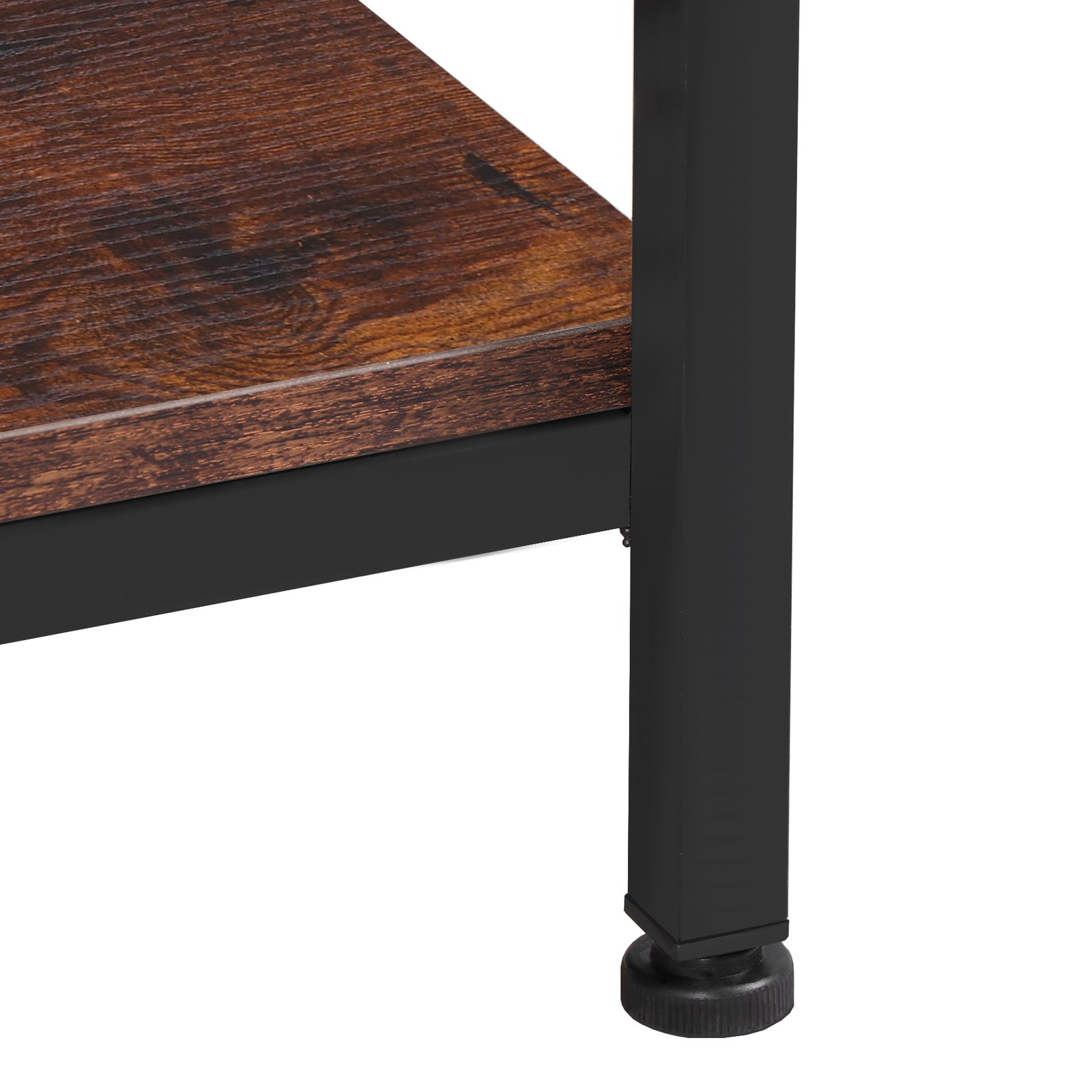 39″ Rectangular Coffee Table Industrial Wood Center Table w/ Storage Shelf Brown