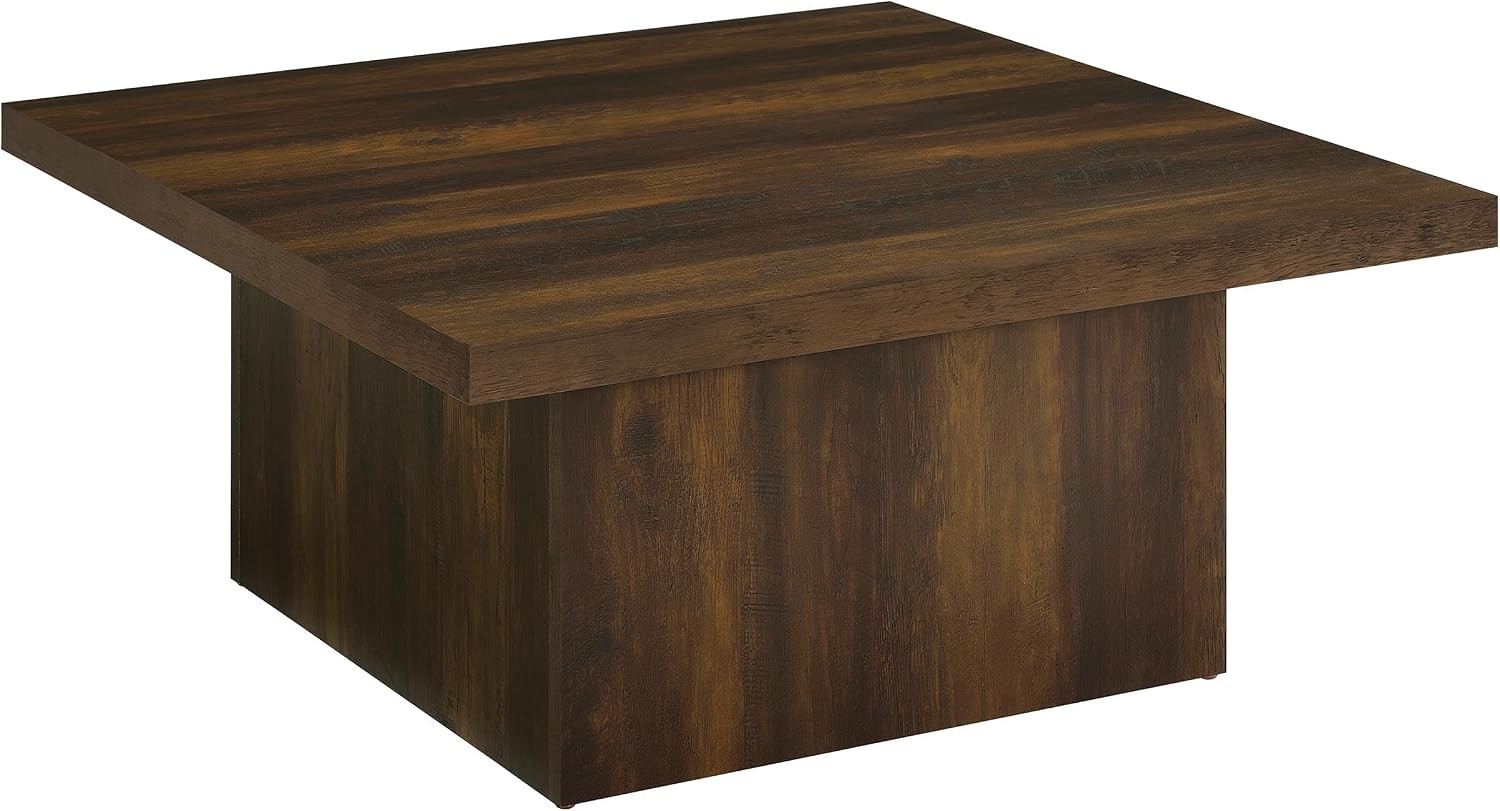 Coaster Home Furnishings Devar Wood Square Coffee Table W/ Pedestal Base
